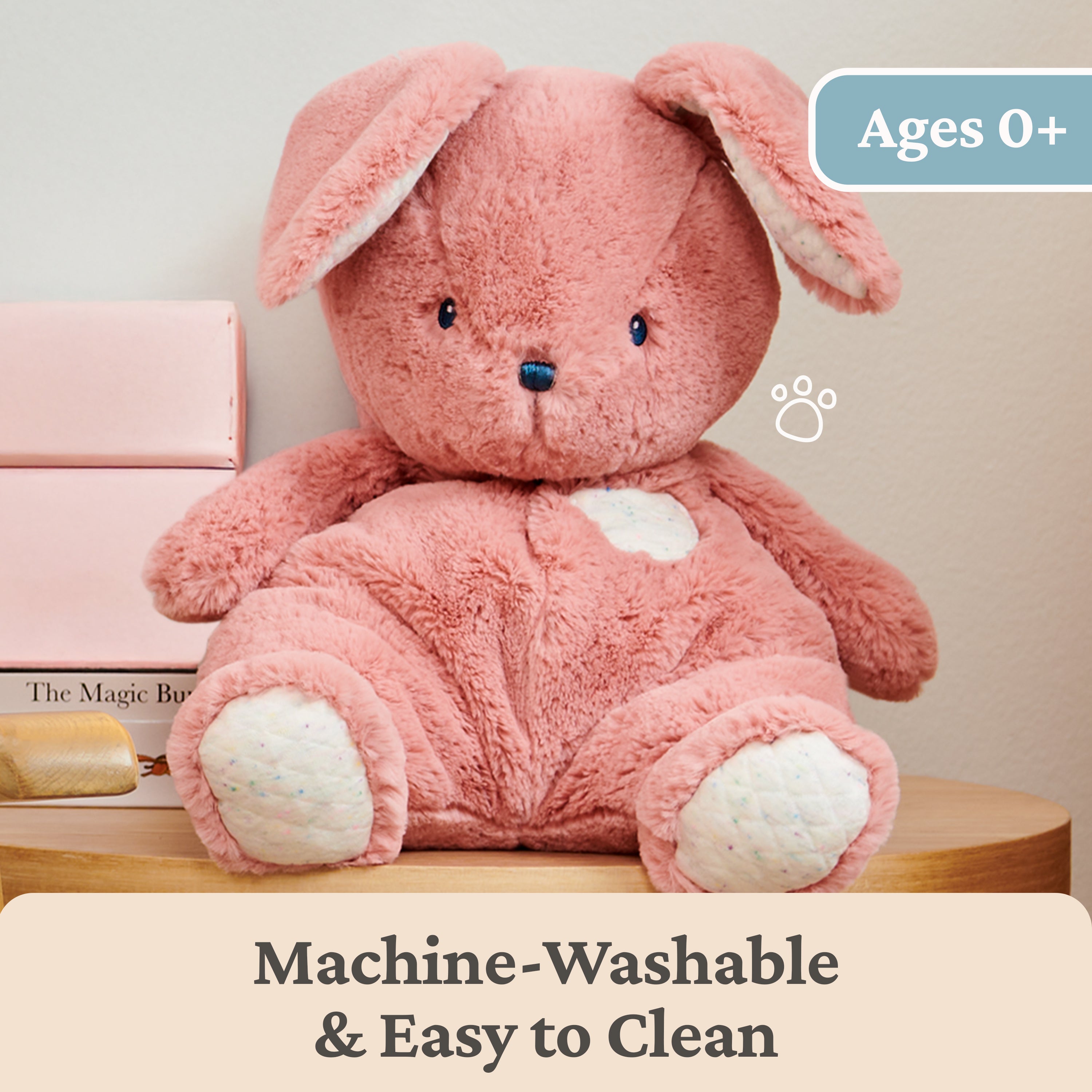 Baby GUND Oh So Snuggly Bunny Stuffed Animal, Bunny Toddler Toy, Dusty Rose Pink, 12.5"