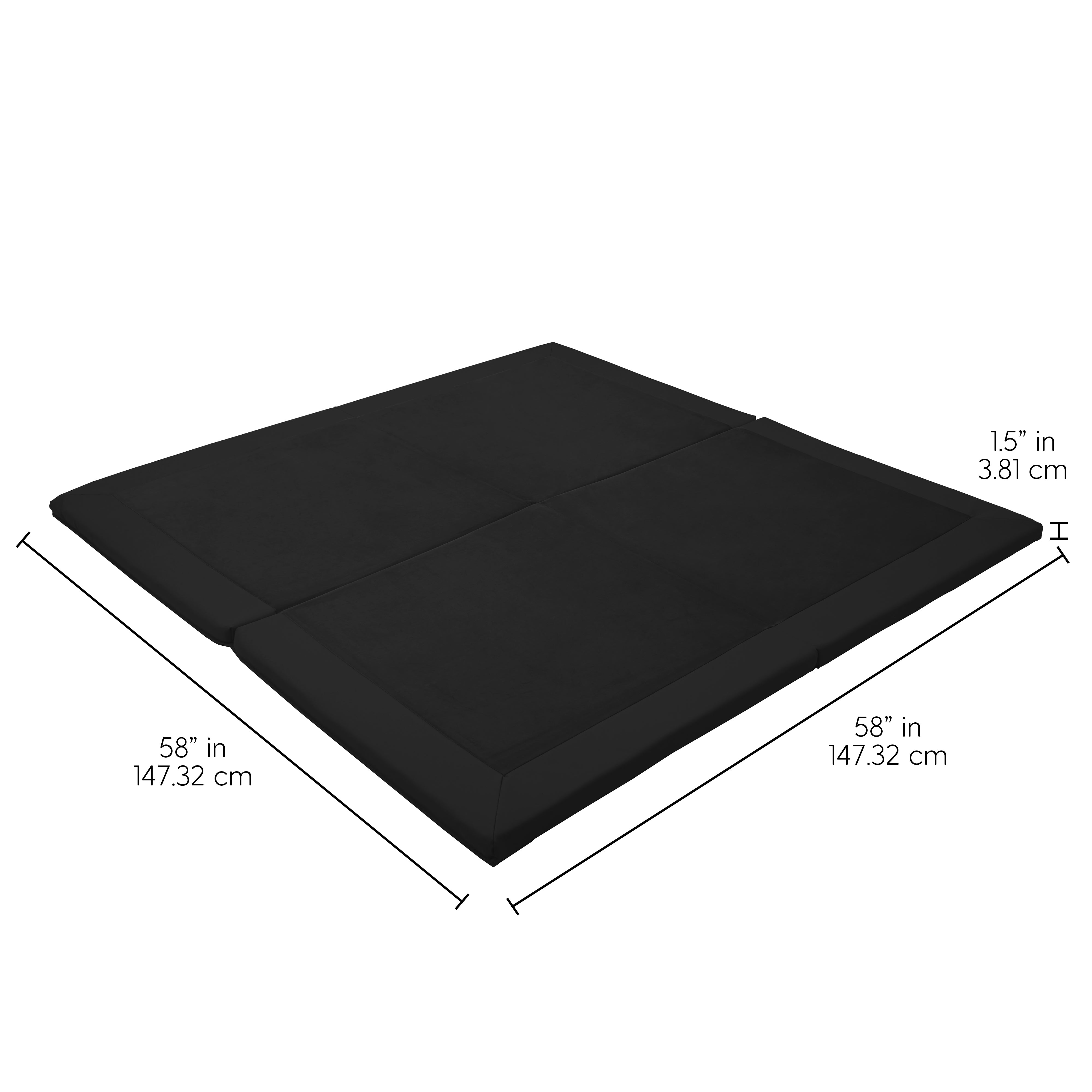 SoftScape Two-Texture Space Saver 4-Fold Toddler Activity Mat - Onyx