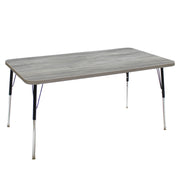 36" x 60" Rectangle La Madera Activity Table with Standard Legs - Light Gray Wood/Black