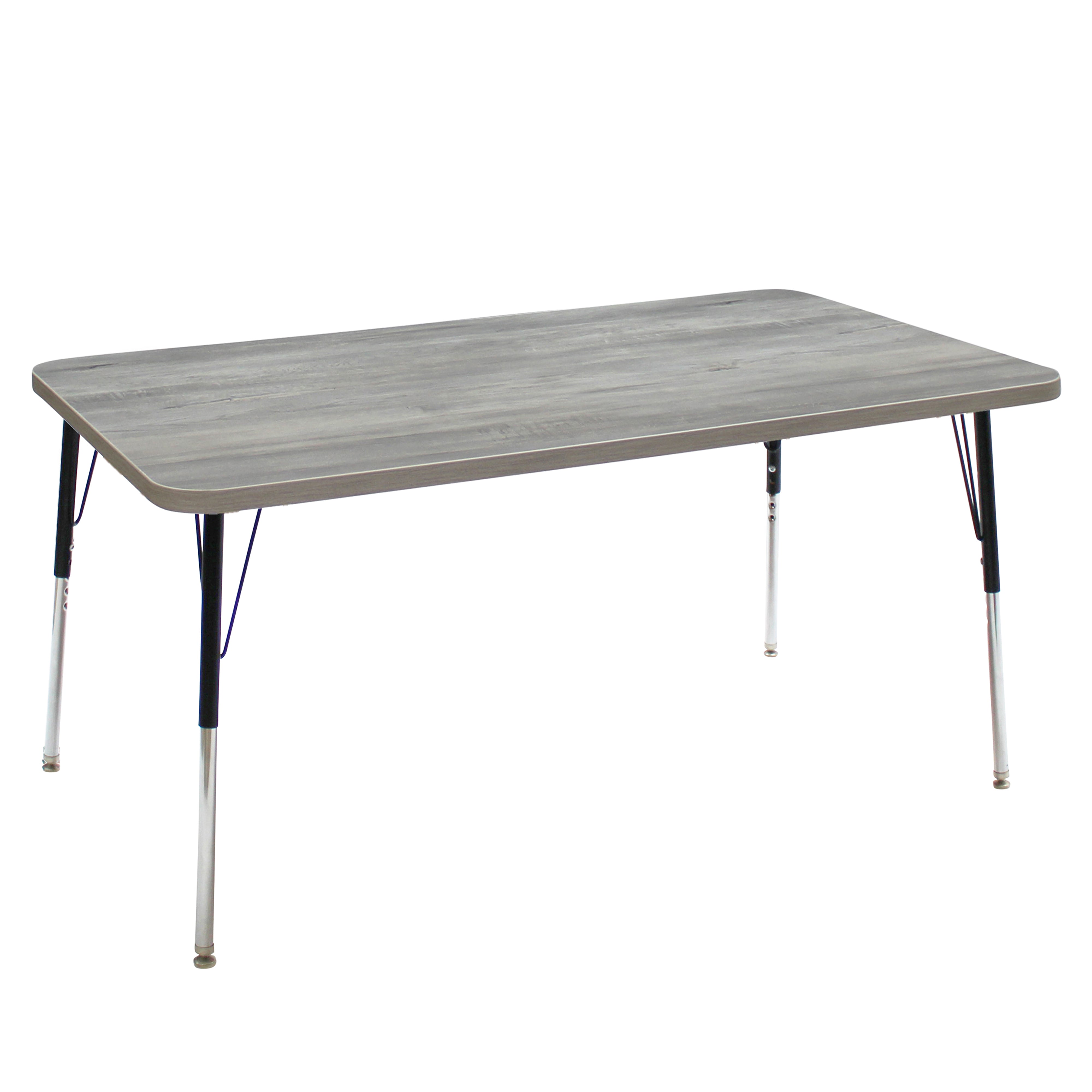 36" x 60" Rectangle La Madera Activity Table with Standard Legs - Light Gray Wood/Black