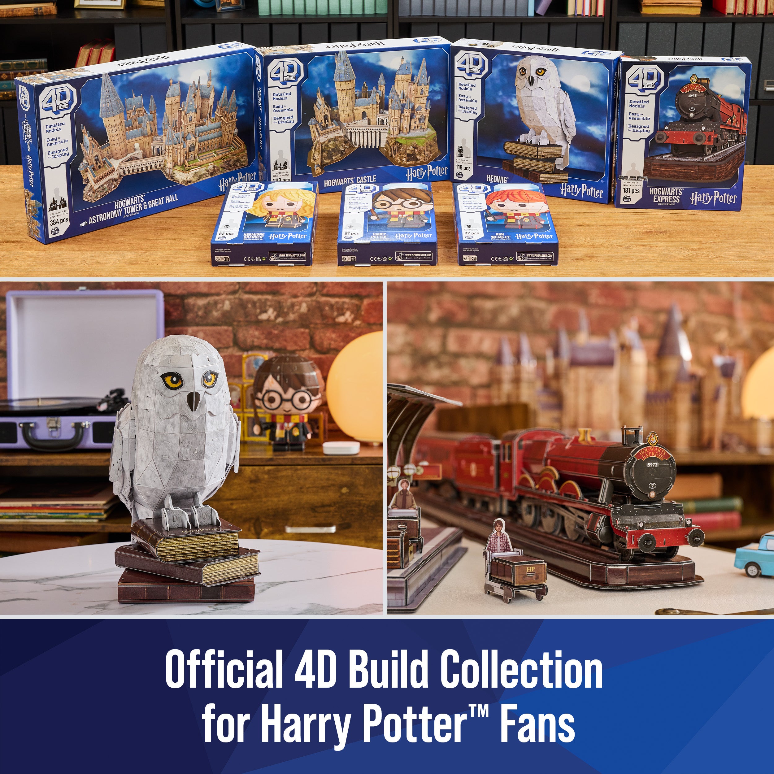 4D Build, Harry Potter Hogwarts Castle 3D Model Kit, Harry Potter Collectibles & Desk Decor, Adult Puzzle, Building Toys, 209 Pieces, 3D Puzzles for Ages 12 & Up