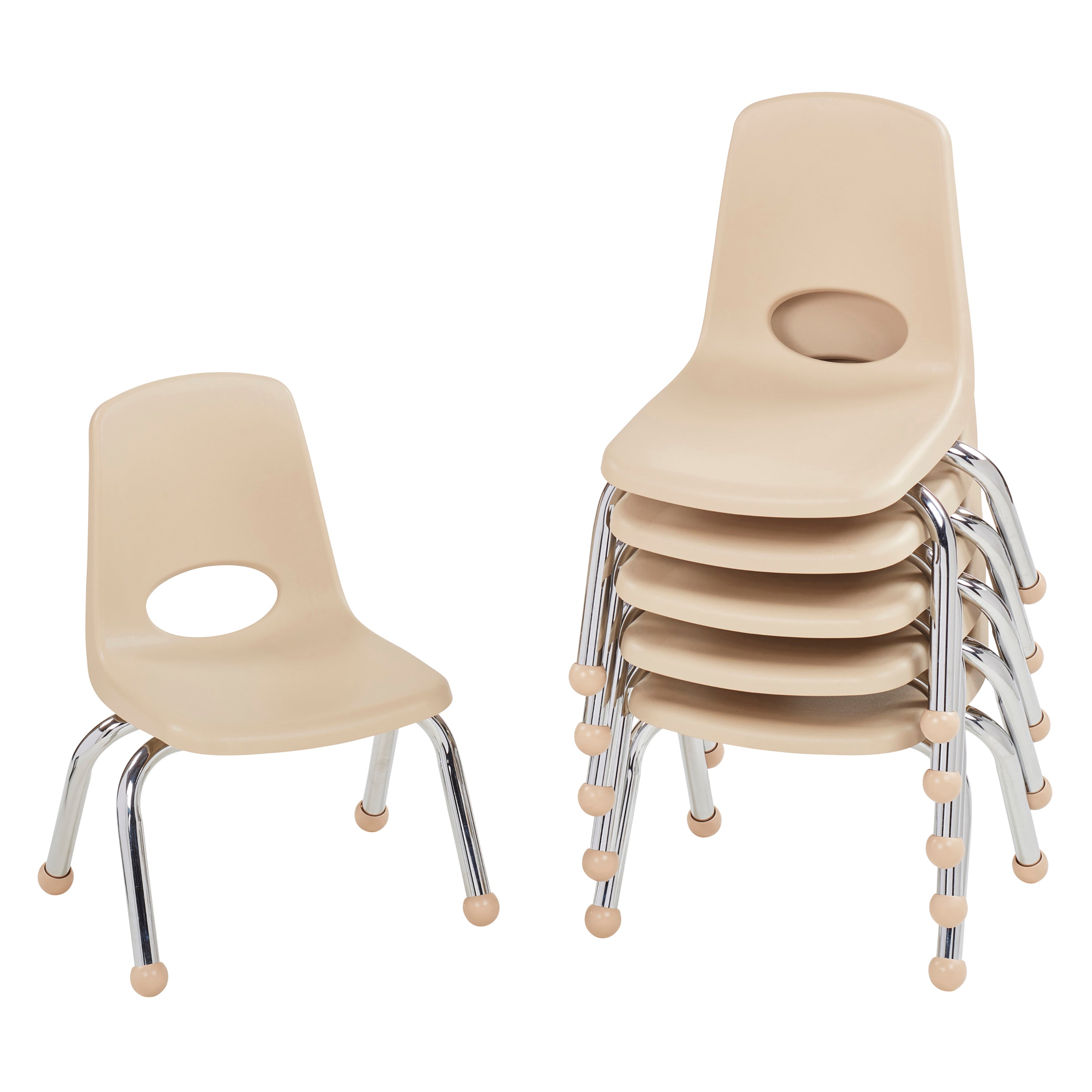 10" Stack Chair with Ball Glides - Sand
