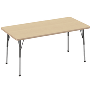 30" x 60" Rectangle T-Molding Activity Table with Adjustable Standard Ball Glide Legs - Maple/Maple/Black