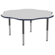 60" x 60" Flower T-Molding Activity Table with Adjustable Super Legs - Gray/Navy/Black