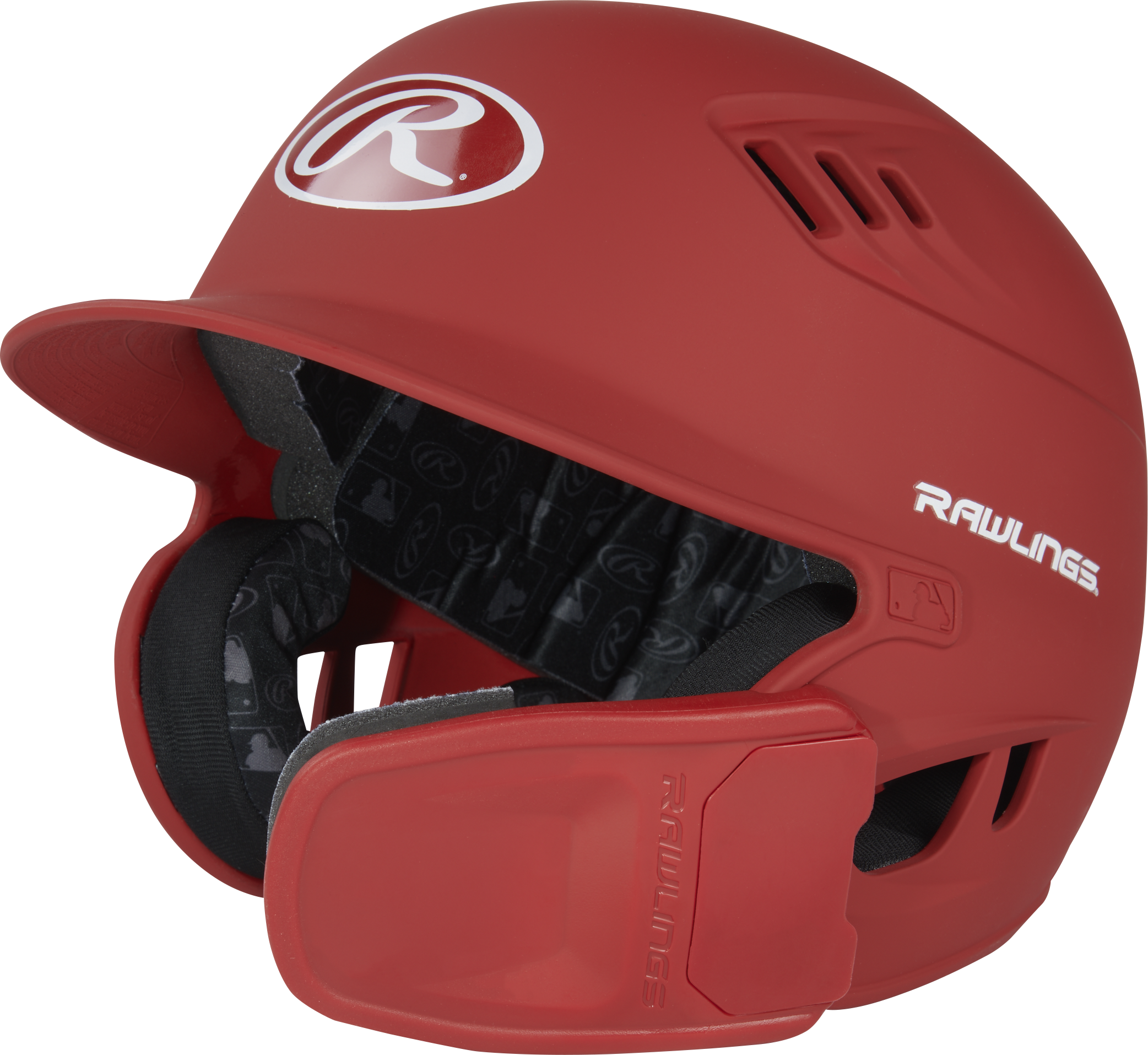 Rawlings R16 Matte Junior 1-Tone Baseball Helmet With Reversible Extension - Scarlet