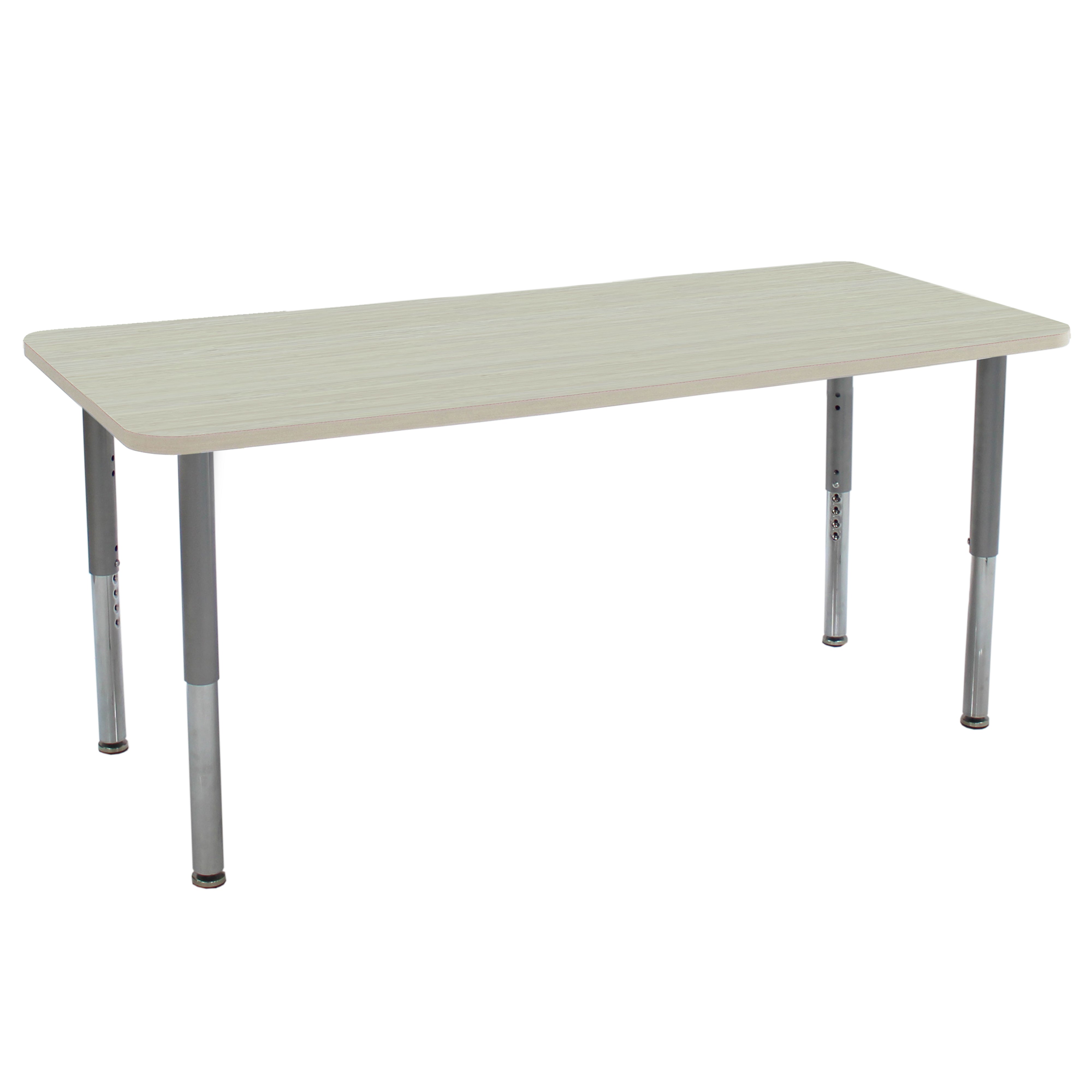 30" x 72" Rectangle La Madera Activity Table with Adjustable Super Legs - Asian Sand/Silver
