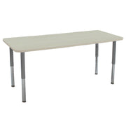 30" x 72" Rectangle La Madera Activity Table with Adjustable Super Legs - Asian Sand/Silver