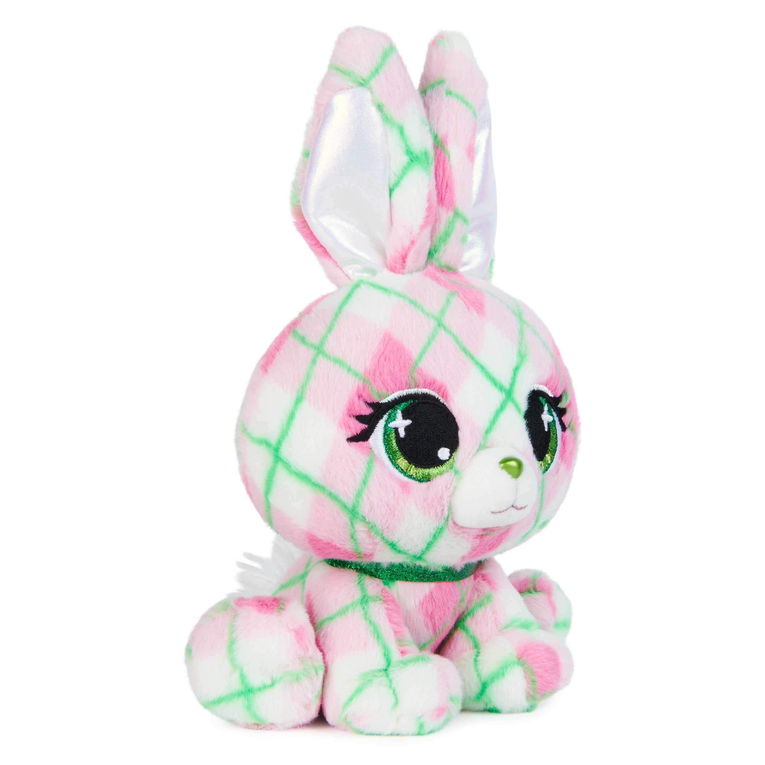 P.Lushes Pets Kennedy Karrats Designer Fashion Plush Toy, Collectible Bunny Stuffed Animal, Pink and Green, 6”
