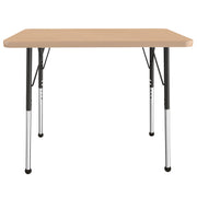24" x 36" Rectangle T-Molding Activity Table with Adjustable Standard Ball Glide Legs - Maple/Maple/Black