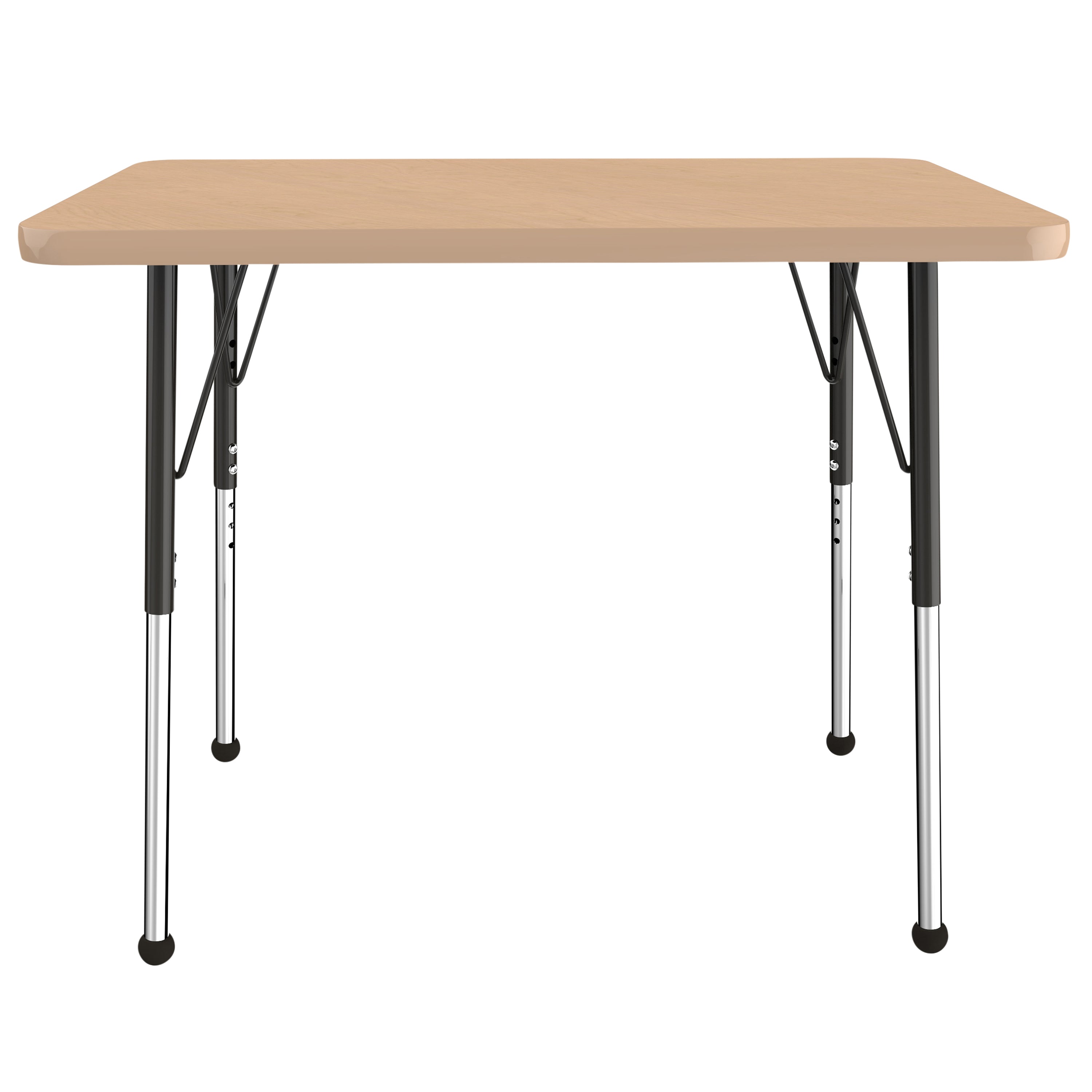 24" x 36" Rectangle T-Molding Activity Table with Adjustable Standard Ball Glide Legs - Maple/Maple/Black