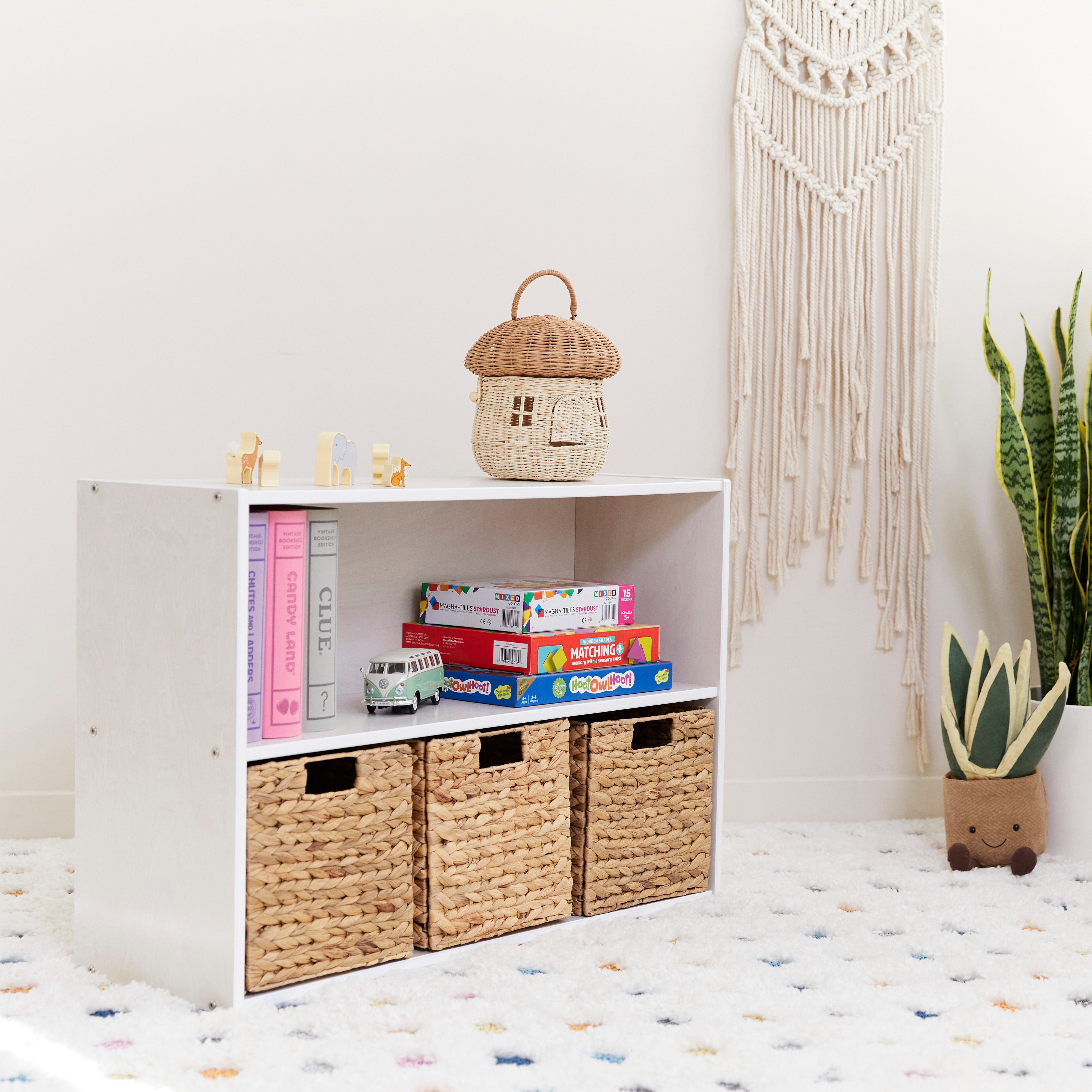 Streamline 2-Shelf Storage Cabinet with Back 24in H -  White Wash