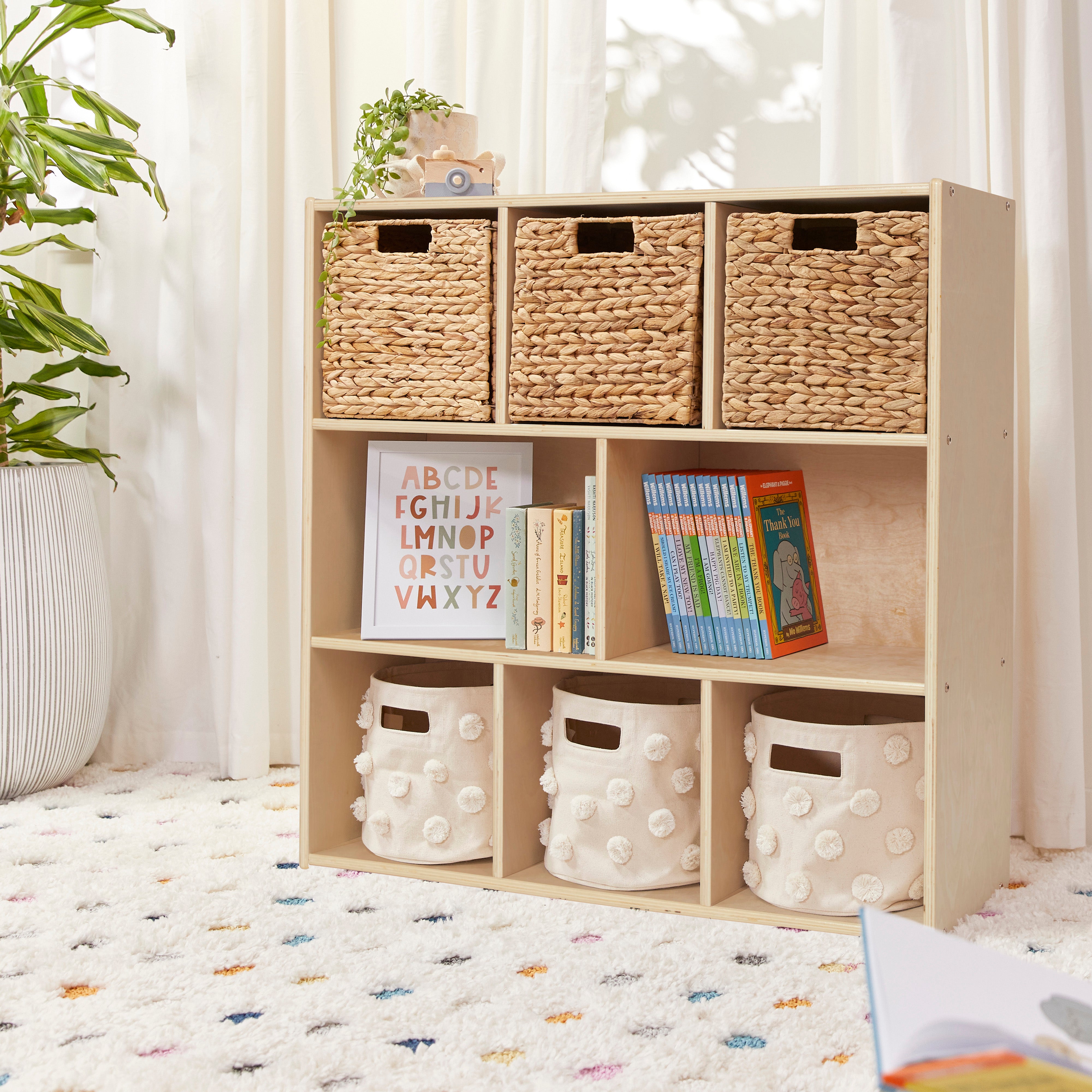 Streamline 8-Compartment Storage Cabinet 36in H - Natural