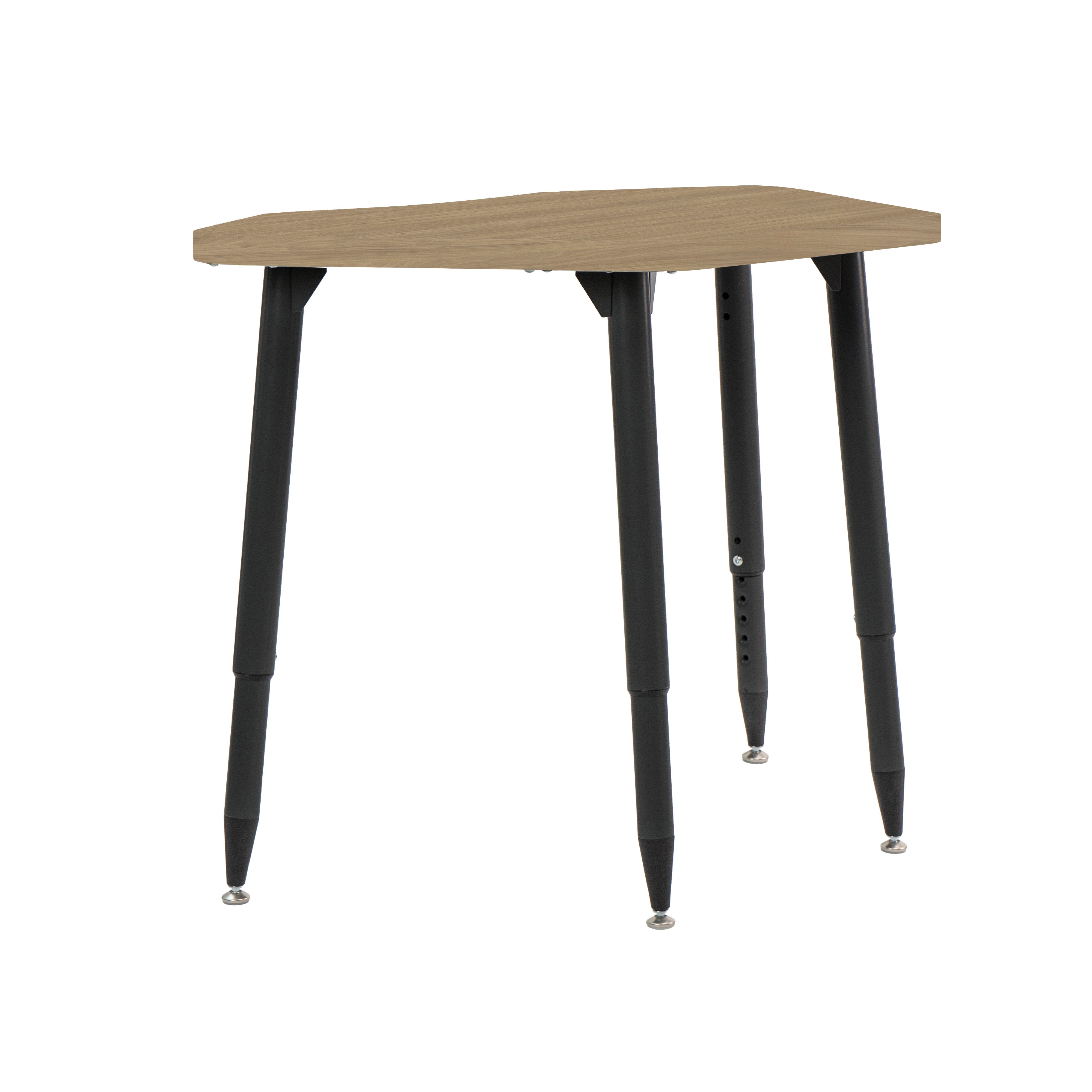 Adapte 24" x 36" Petal Woodgrain Activity Table with Adjustable Tapered Legs - Pasadena Oak/Silver