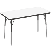 24" x 48" Rectangle Dry-Erase Activity Table with Adjustable Standard Swivel Glide Legs - Whiteboard/Black