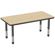 24" x 48" Rectangle Thermofused Activity Table with Adjustable Chunky Legs - Maple/Black
