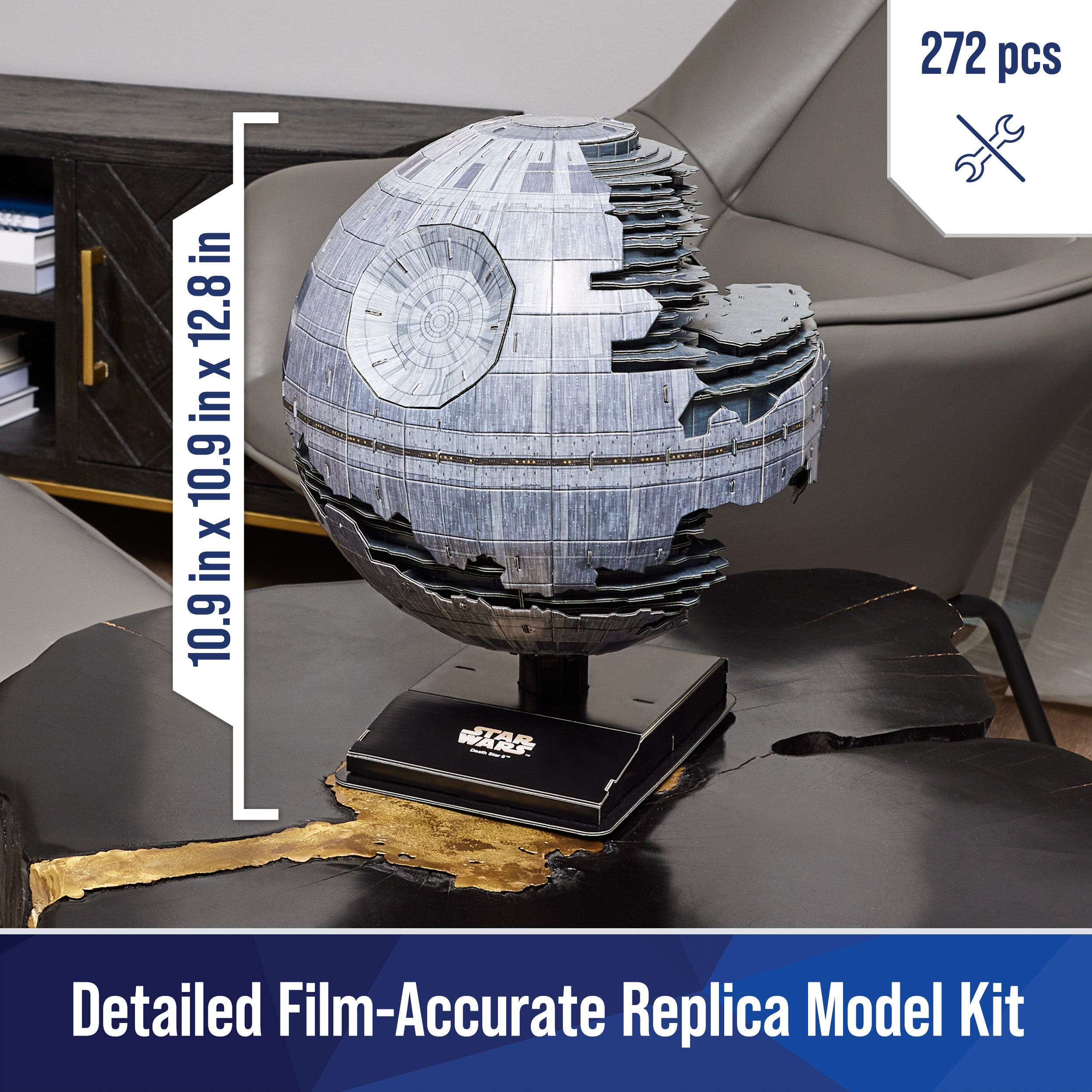 4D Build Star Wars Deluxe Death Star II Cardstock 3D Model Kit, Star Wars Gifts, Toys for Fans & Collectors, Adults & Teens 12+