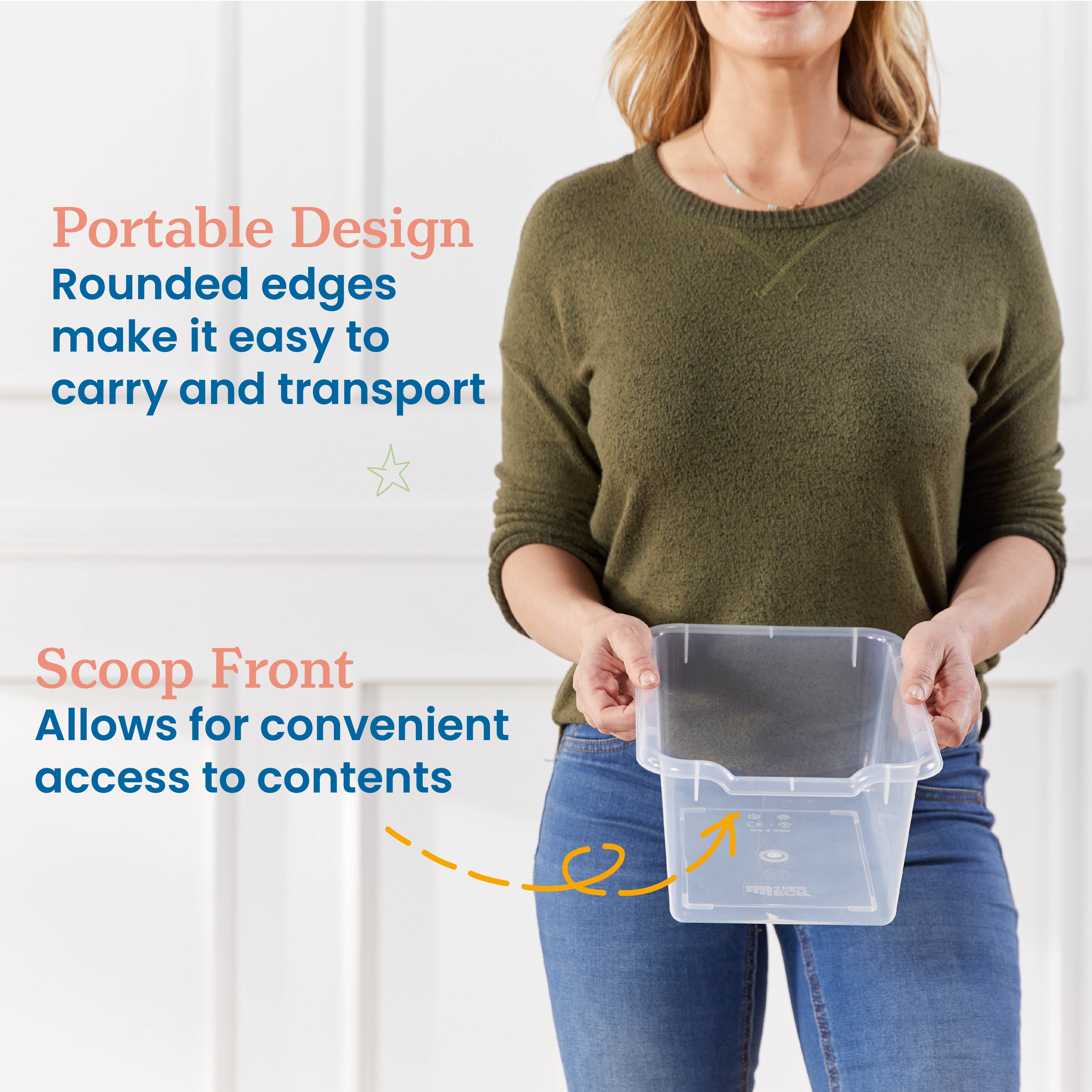 Scoop Front Storage Bins 20-Pack - Clear