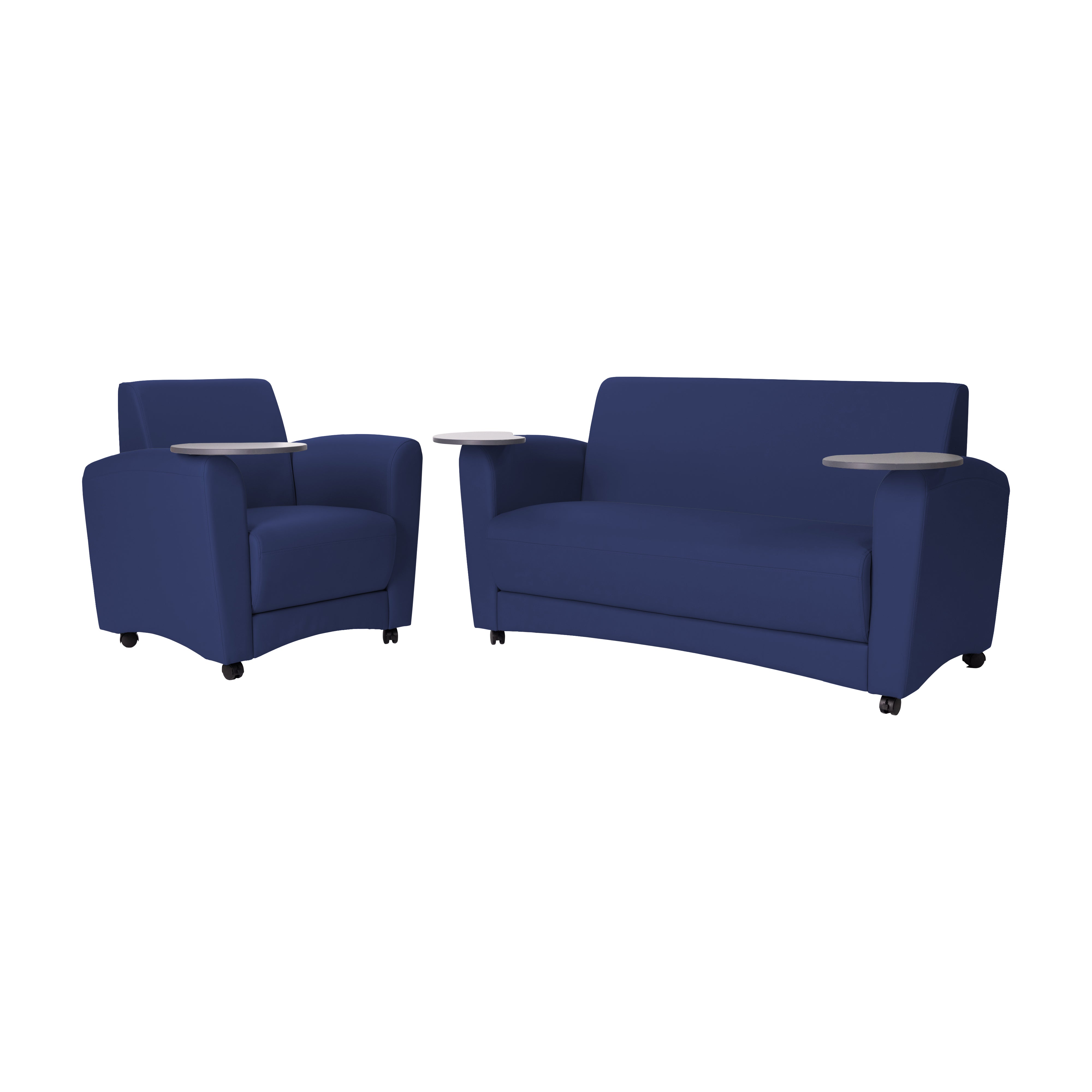 Pro Series Upholstered Common Area Sofa with Tablet - Navy/Cosmic Strandz