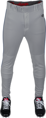 Rawlings Adult Launch Piped Pro Taper Fit Pant  - Small - Blue Gray/Navy
