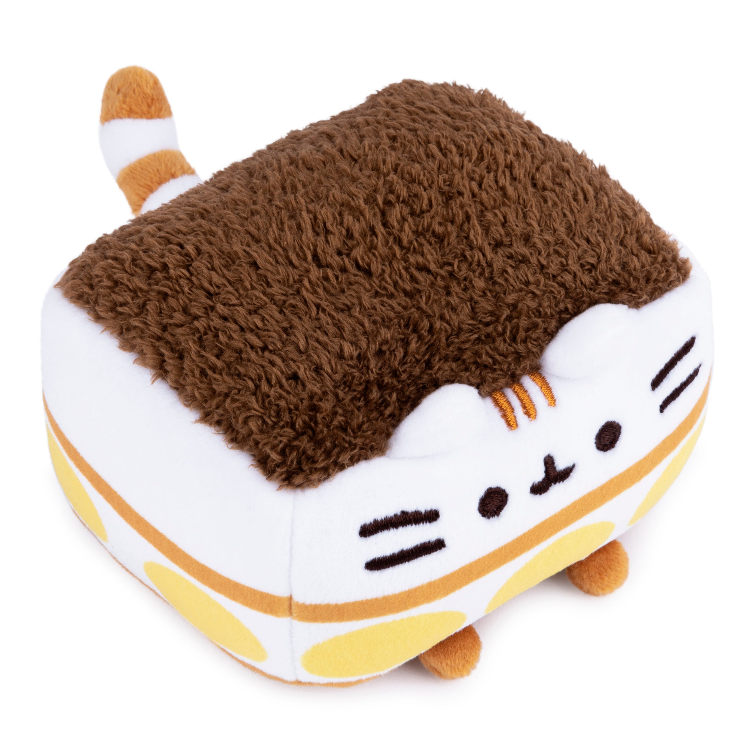 GUND Pusheen Tiramisu Plush Squishy, Stuffed Animal for Ages 8 and Up, White/Brown, 4”