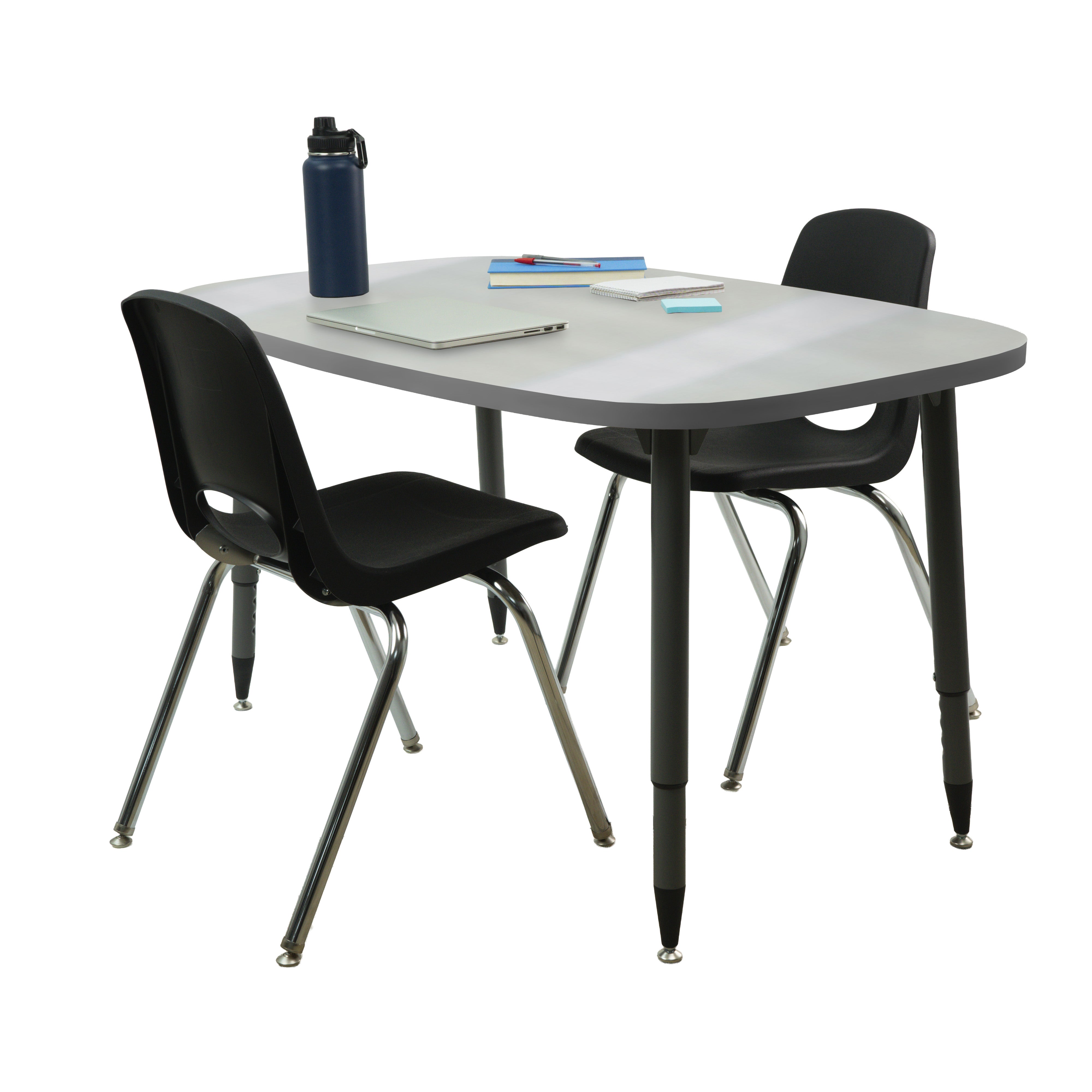 Adapte 31" x 50" Rounded Rectangle Dry-Erase Activity Table with Adjustable Tapered Legs - Whiteboard/North Sea
