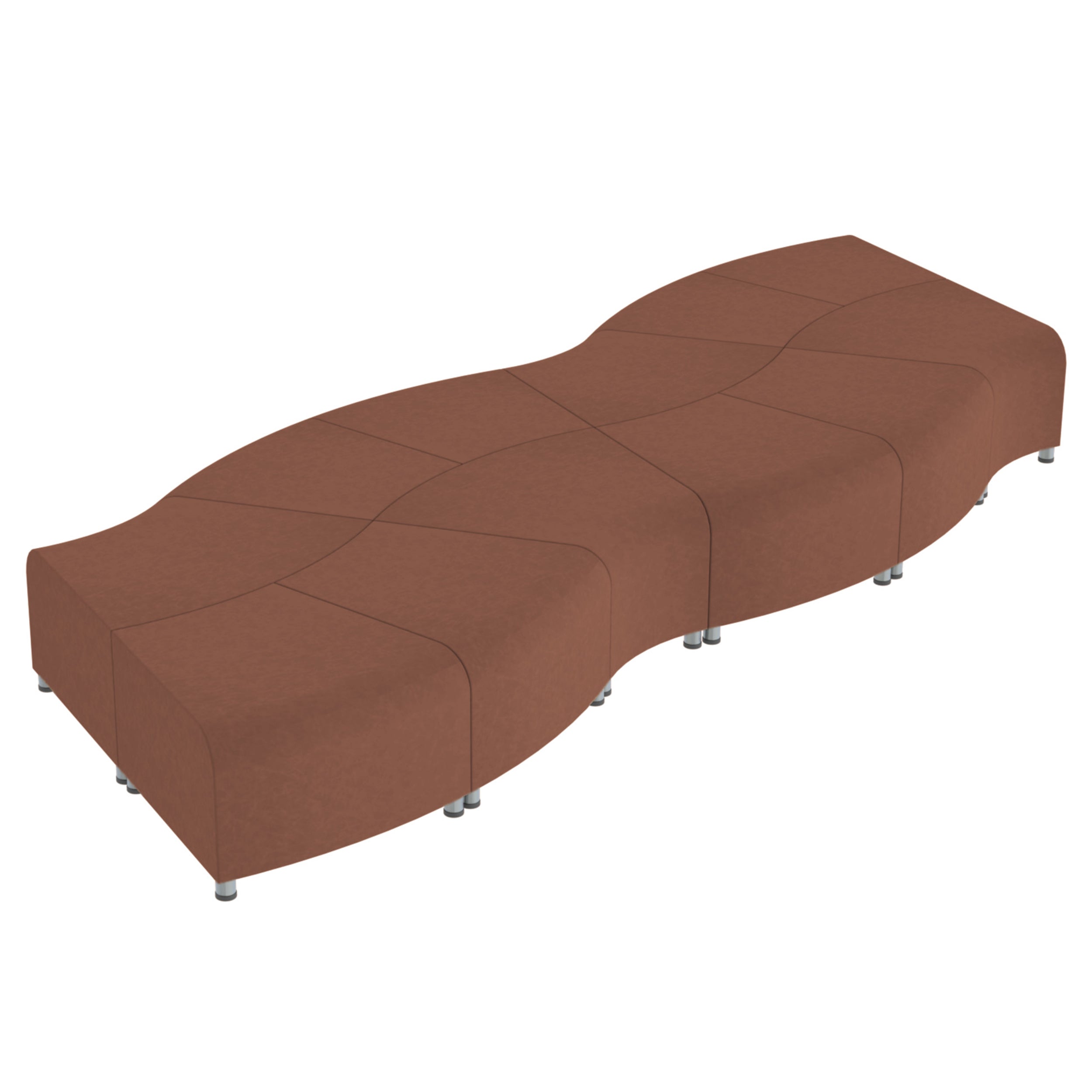Pro Series Rustic Connect Edged Crest Backless Seating, 12-Piece Set - Hazelnut