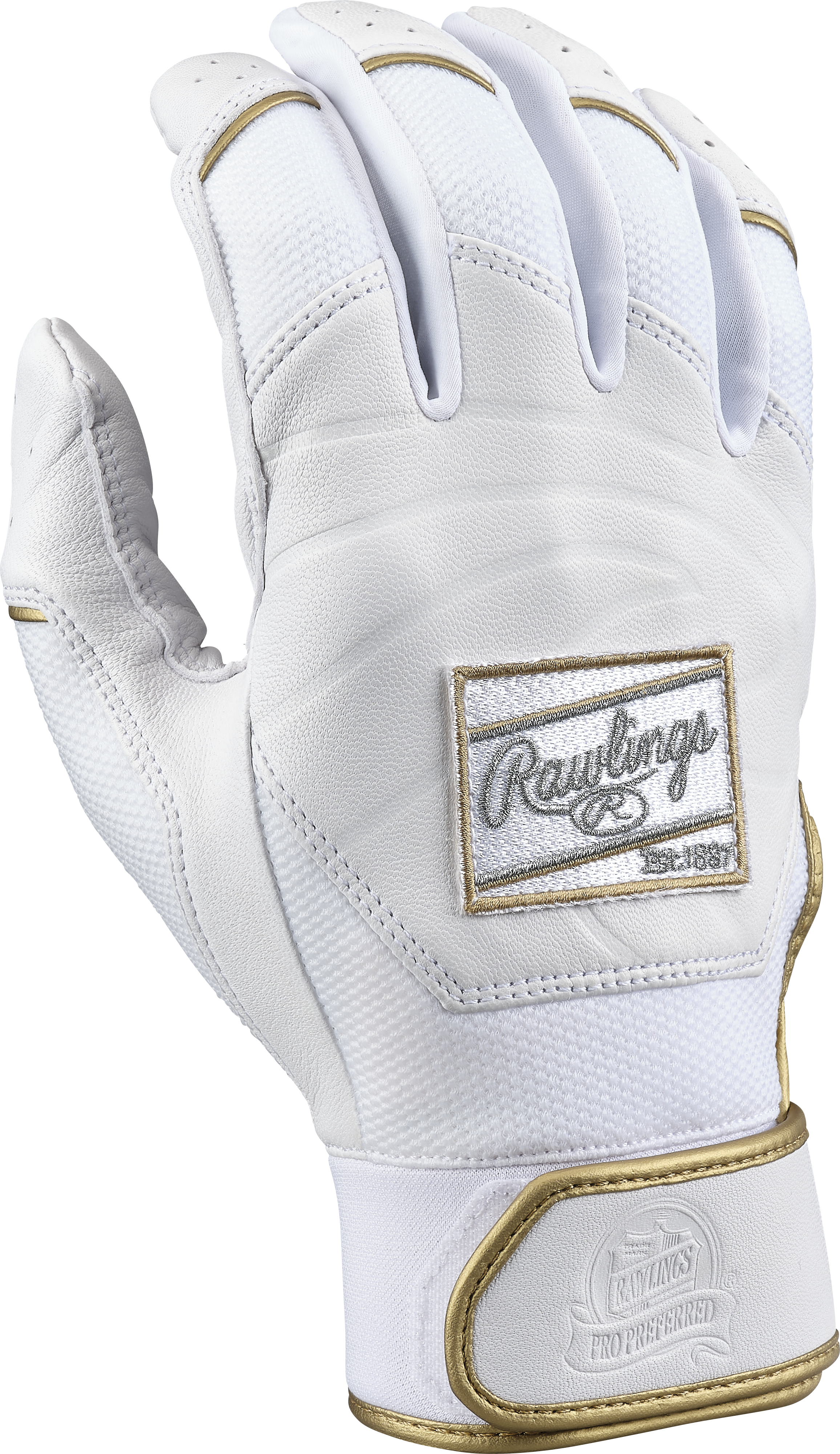 Rawlings Adult Pro Preferred Baseball Batting Gloves - Small - White/White