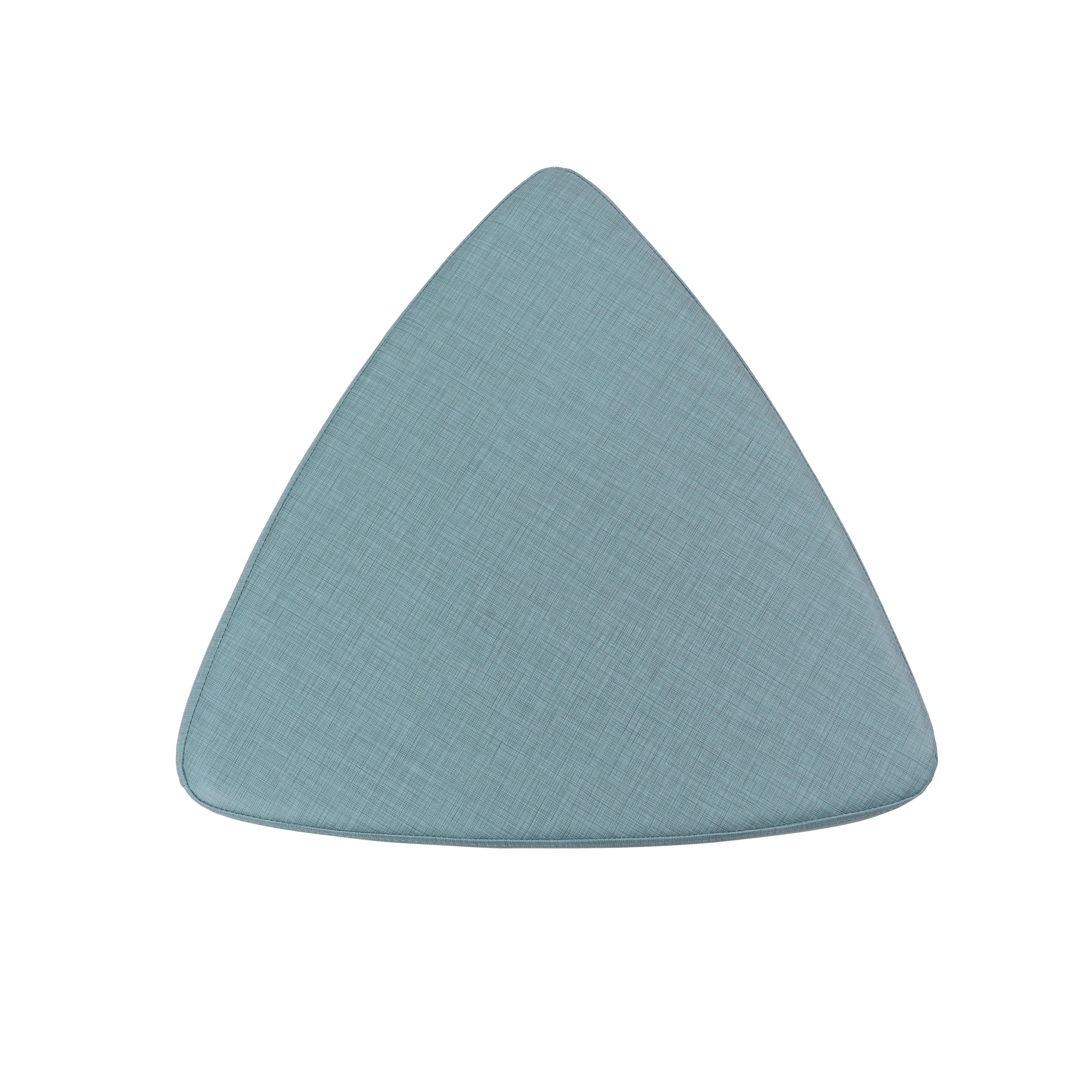 Pro Series Upholstered Rounded Triangle Ottoman, 18" Height - Sky Blue Crosshatch
