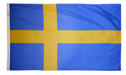 Sweden Flag 4x6 ft. Nylon SolarGuard Nyl-Glo 100% Made in USA to Official United Nations Design Specifications.