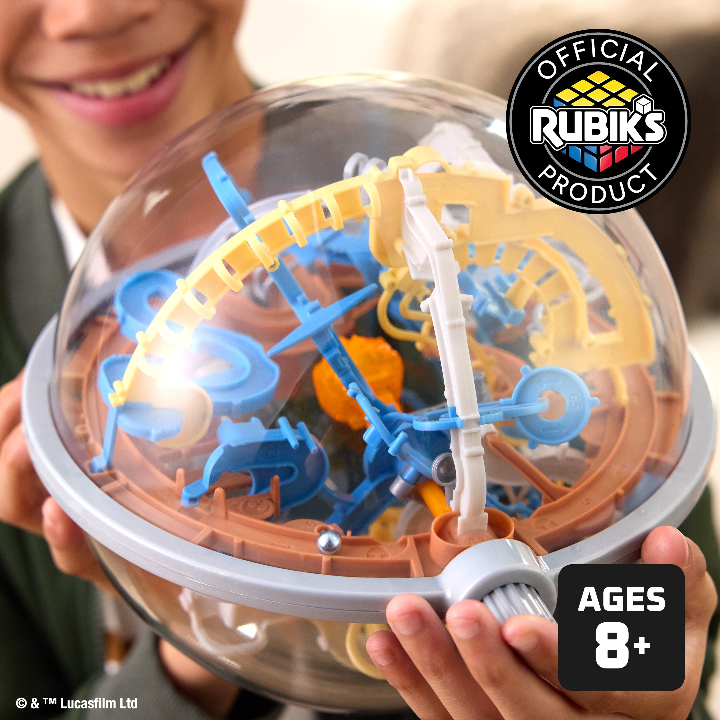 Rubik’s Cube, Rubik’s Tracks Star Wars, Mandalorian-Themed 3D Gravity Maze & 3D Puzzle Game with 80 Obstacles, Grogu Miniature Inside, Problem-Solving Challenging Brain Teaser Fidget Toy, Ages 8 & Up