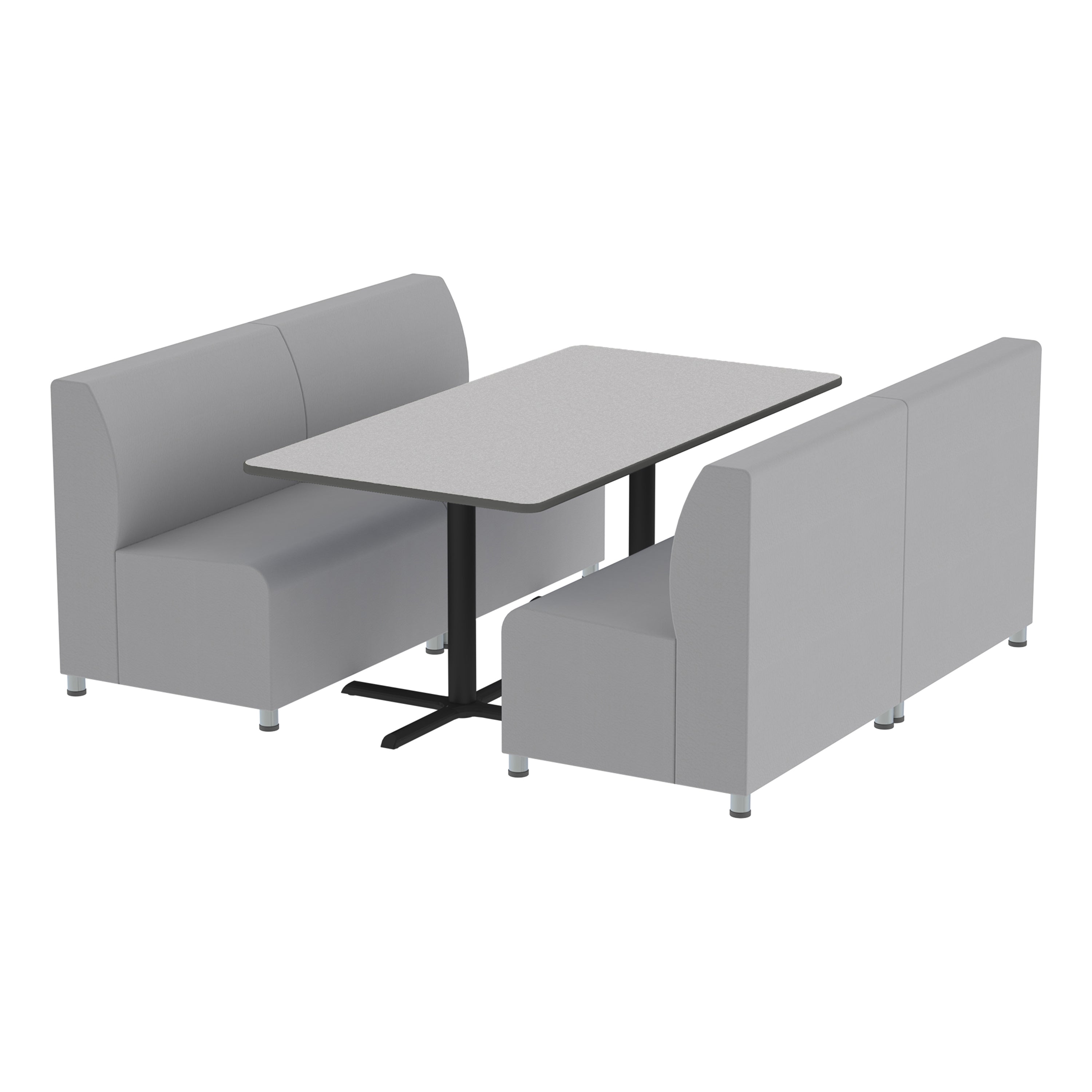 Pro Series Connect Booth with Cafe Table, 5-Piece Set - Gray/Gray/Graphite/Black