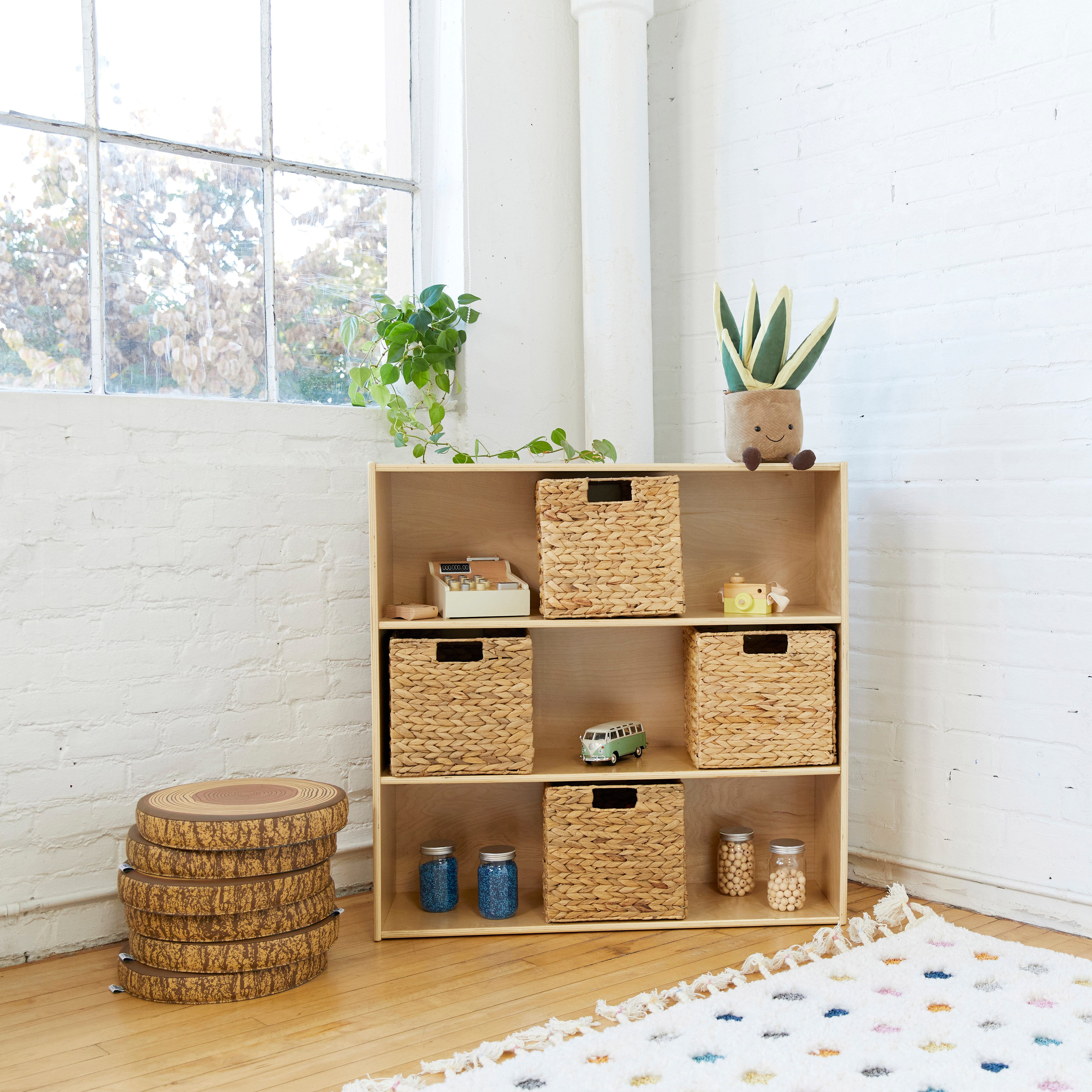 Streamline 3-Shelf Storage Cabinet with Back 36in H - Natural