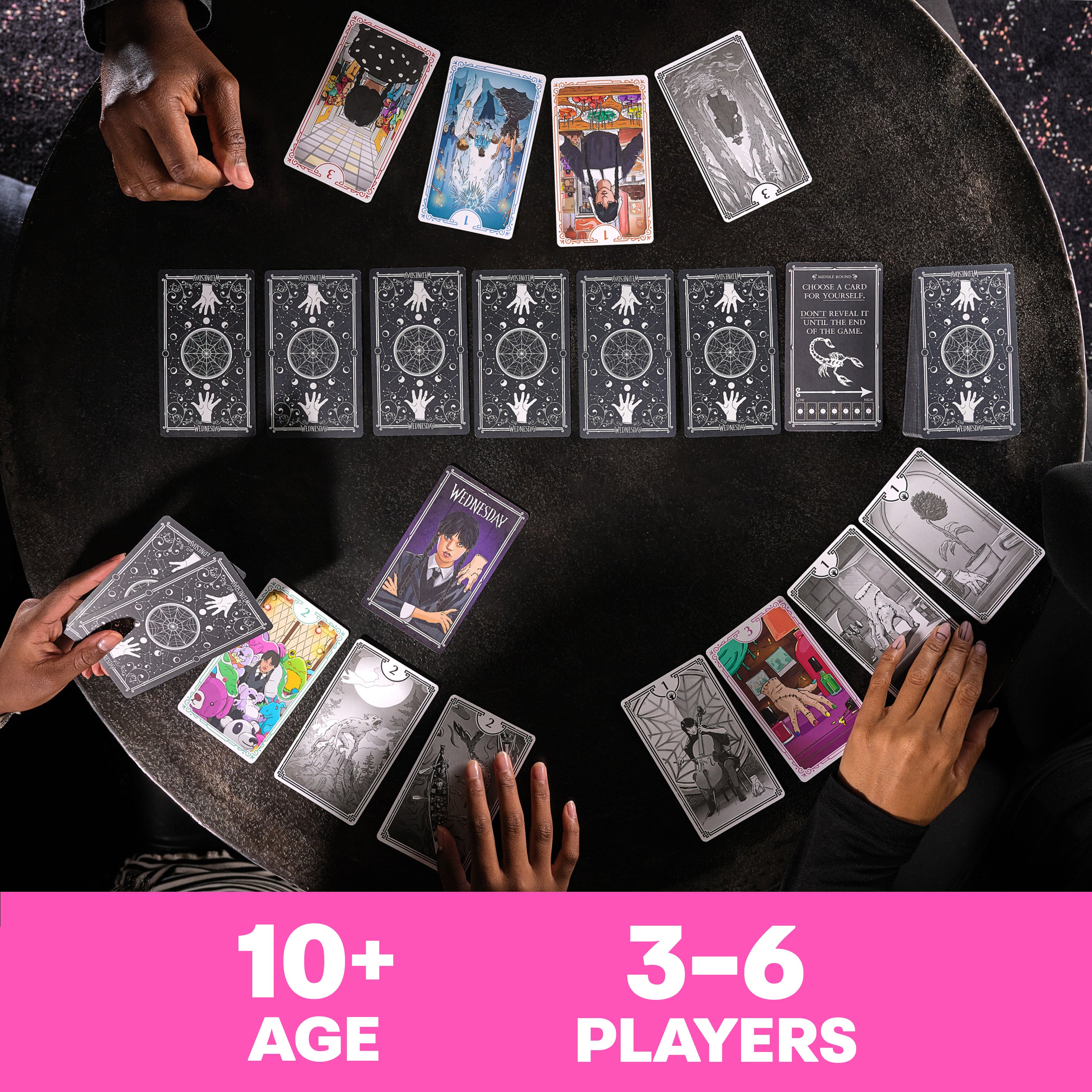 Spin Master Games, Wednesday Card Game, Premium Foil Cards From the Hit TV Series, Wednesday Collectibles, Goth Gifts, for Kids & Family, 3-10 Players, for Ages 10 & Up