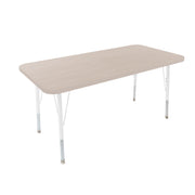 24" x 48" Rectangle Thermofused Woodgrain Activity Table with Standard Legs - Asian Sand/White