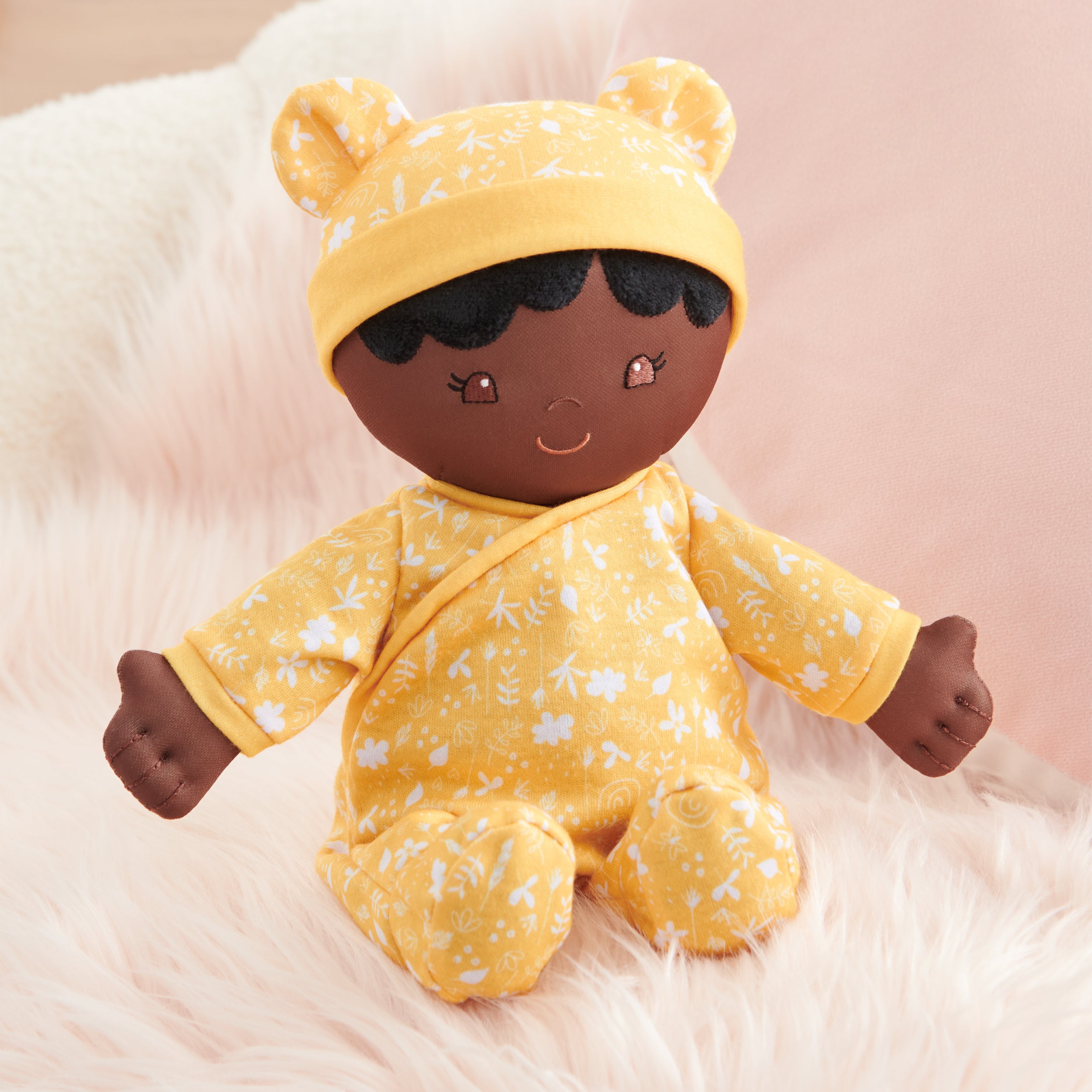 Baby GUND Sustainable Baby Doll, Plush Doll Made from Recycled Materials, For Babies and Newborns, Yellow, 12”