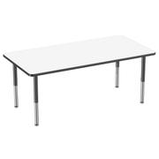 36" x 72" Rectangle Dry-Erase Activity Table with Adjustable Super Legs - Whiteboard/Black