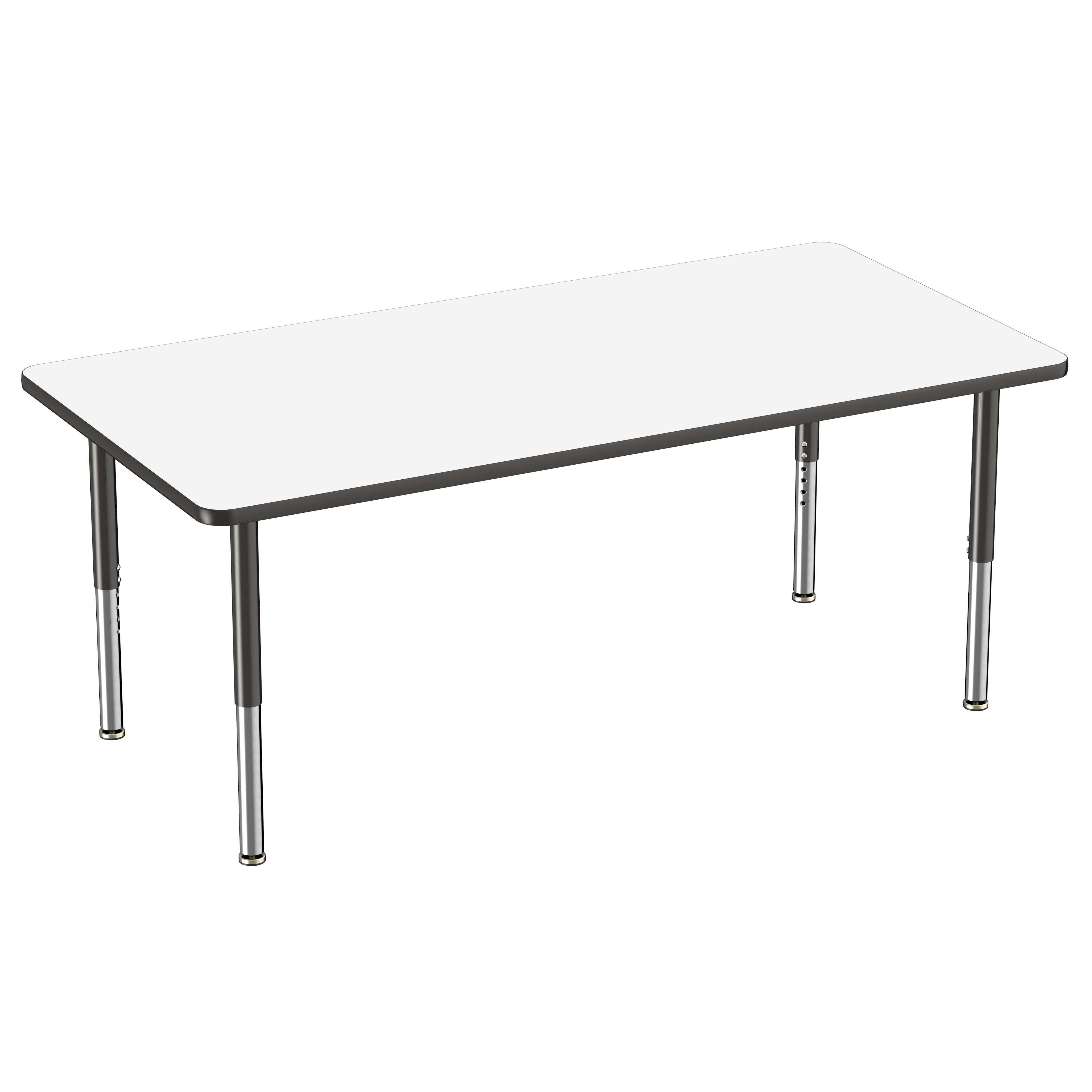 36" x 72" Rectangle Dry-Erase Activity Table with Adjustable Super Legs - Whiteboard/Black