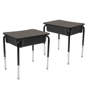 18" x 24" Belly Curve Open Front Desk with Book Box, 2-pack - Cosmic Strandz/Graphite/Black