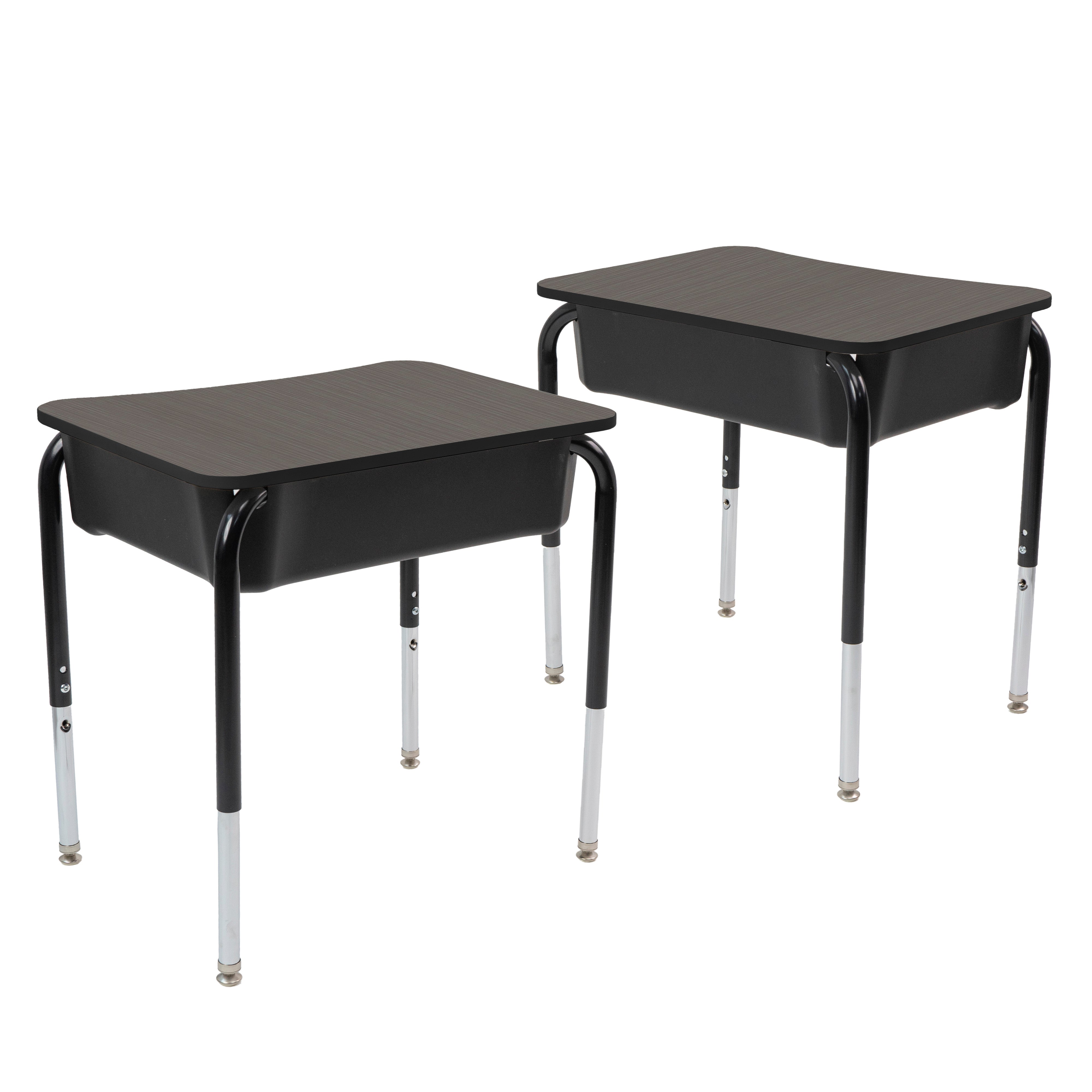 18" x 24" Belly Curve Open Front Desk with Book Box, 2-pack - Cosmic Strandz/Graphite/Black