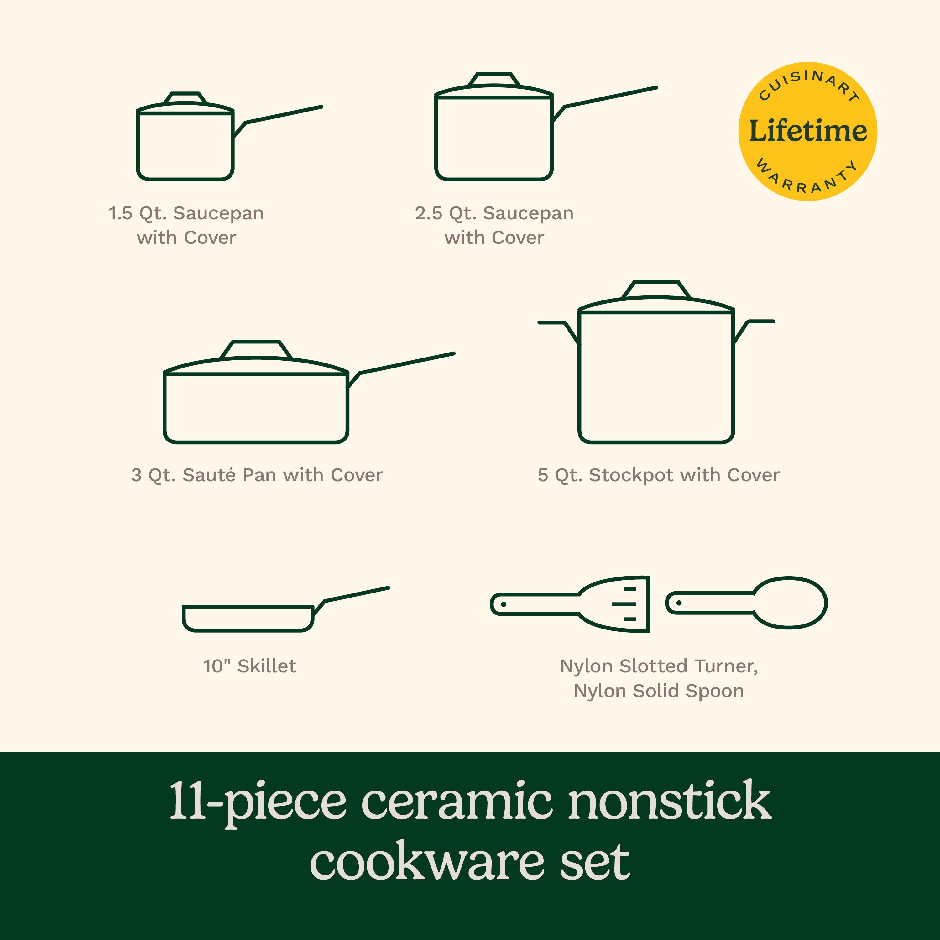 11-Pc Advantage® Ceramic Nonstick Set