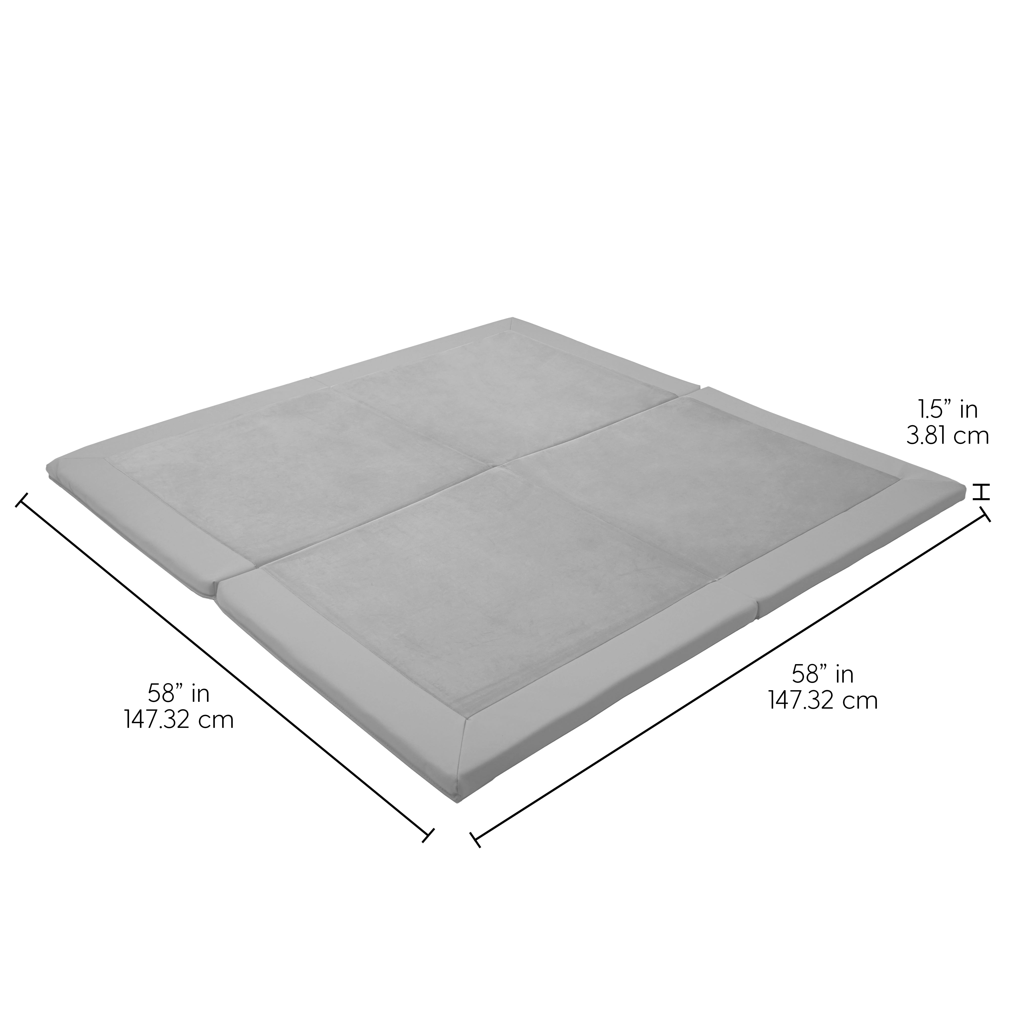 SoftScape Two-Texture Space Saver 4-Fold Toddler Activity Mat - Sterling