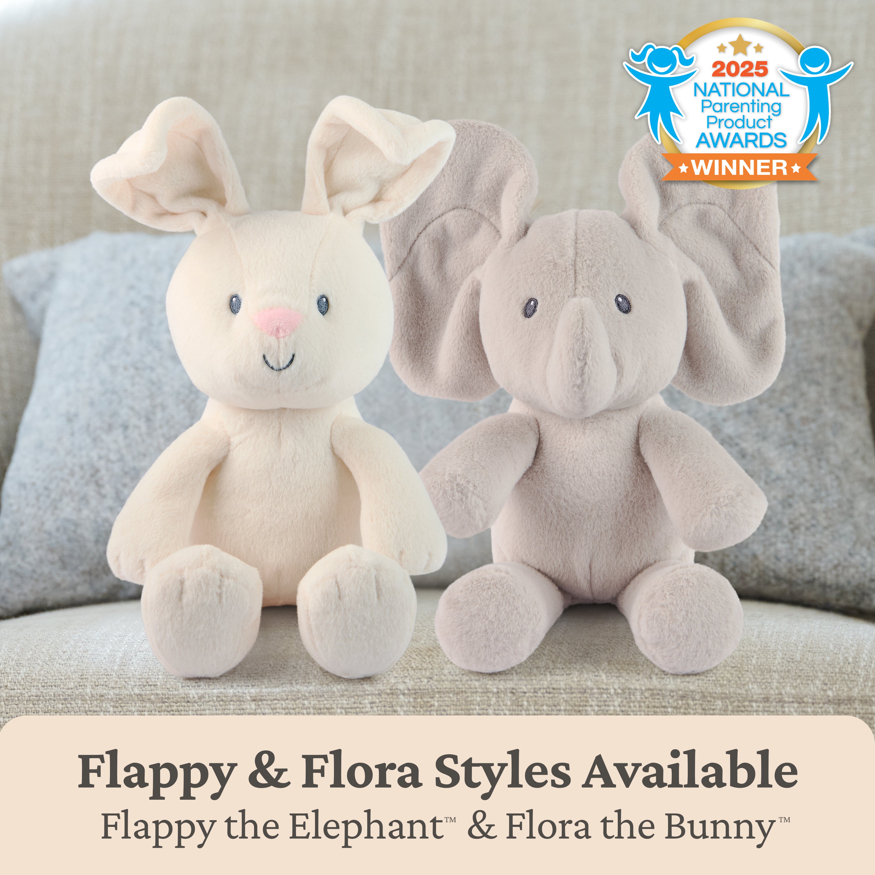 GUND Baby Peek-a-Boo Flappy Elephant Plush, Elephant Stuffed Animal, Baby Toy for Ages 0 and Up, Gray, 7" Batteries Not Required