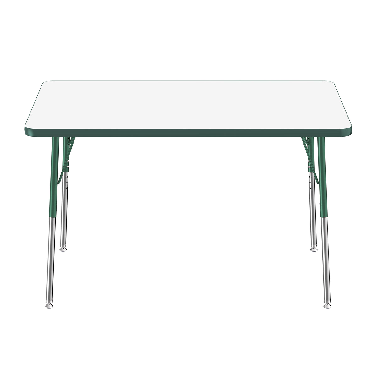 30" x 48" Rectangle Dry-Erase Activity Table with Adjustable Standard Swivel Glide Legs - Whiteboard/Green