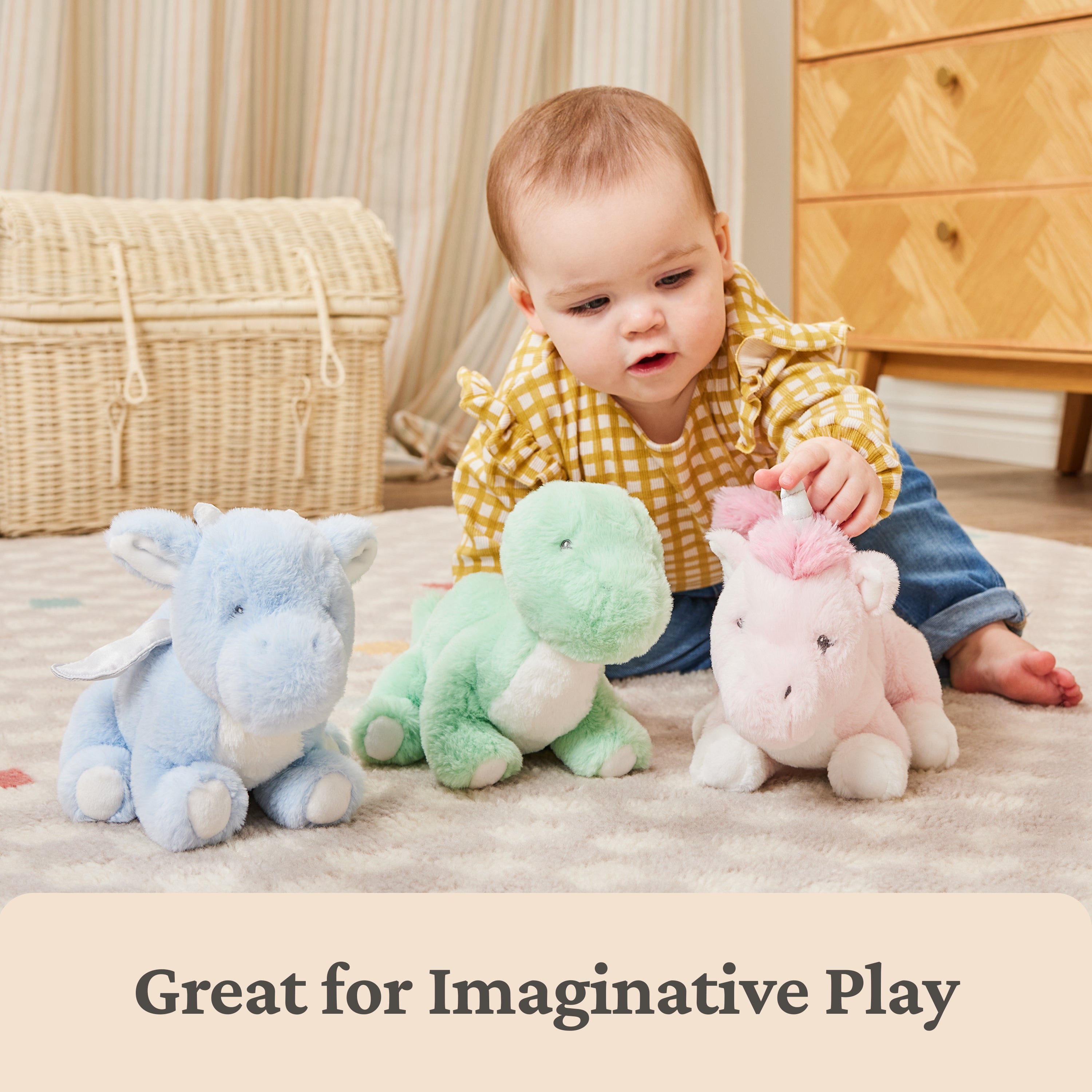 Baby GUND Fern Dinosaur Plush, Stuffed Animal for Babies and Toddlers, Green, 10”
