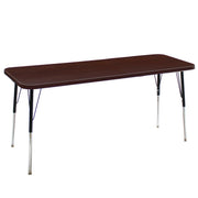 24" x 72" Rectangle La Madera Activity Table with Standard Legs - Walnut/Black