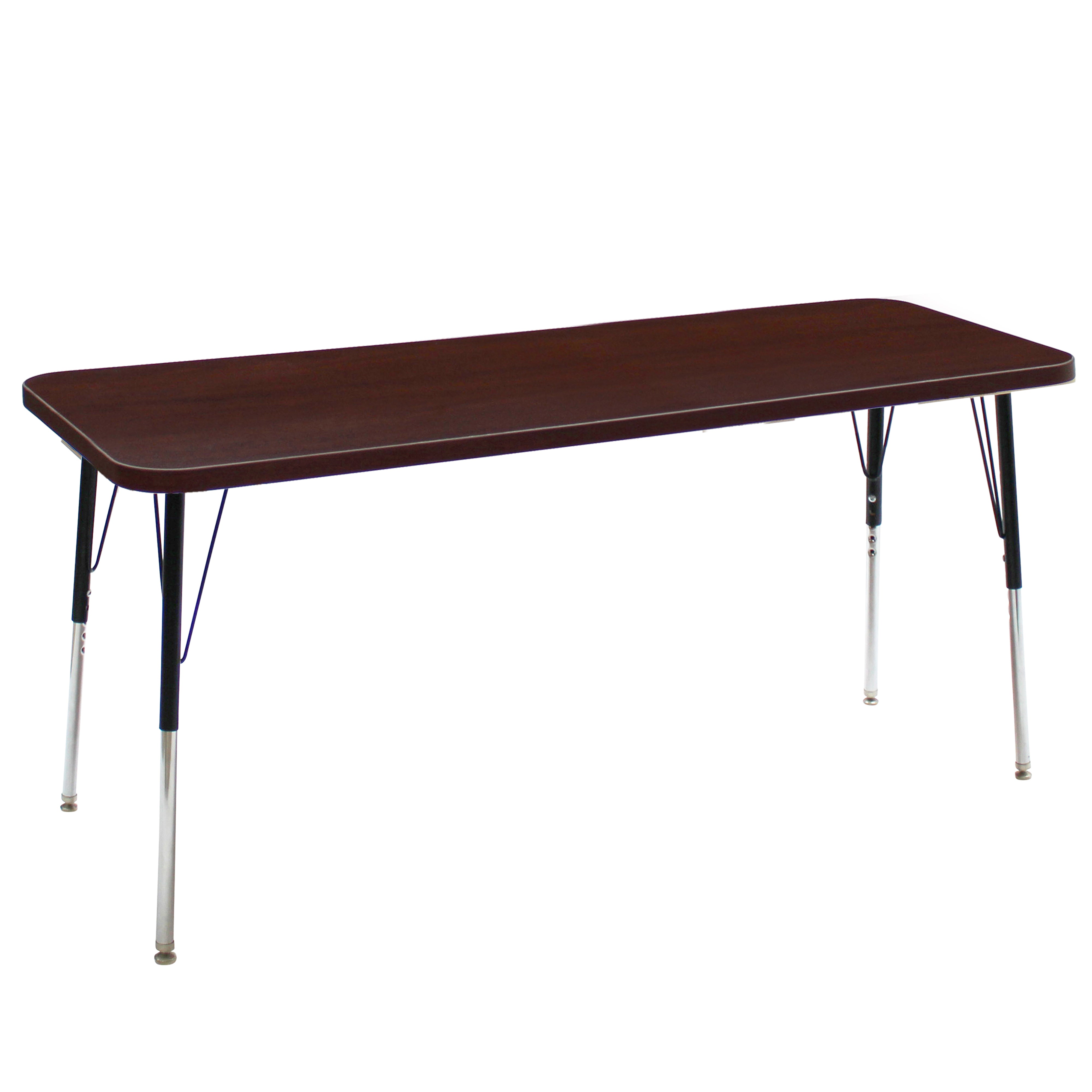 24" x 72" Rectangle La Madera Activity Table with Standard Legs - Walnut/Black