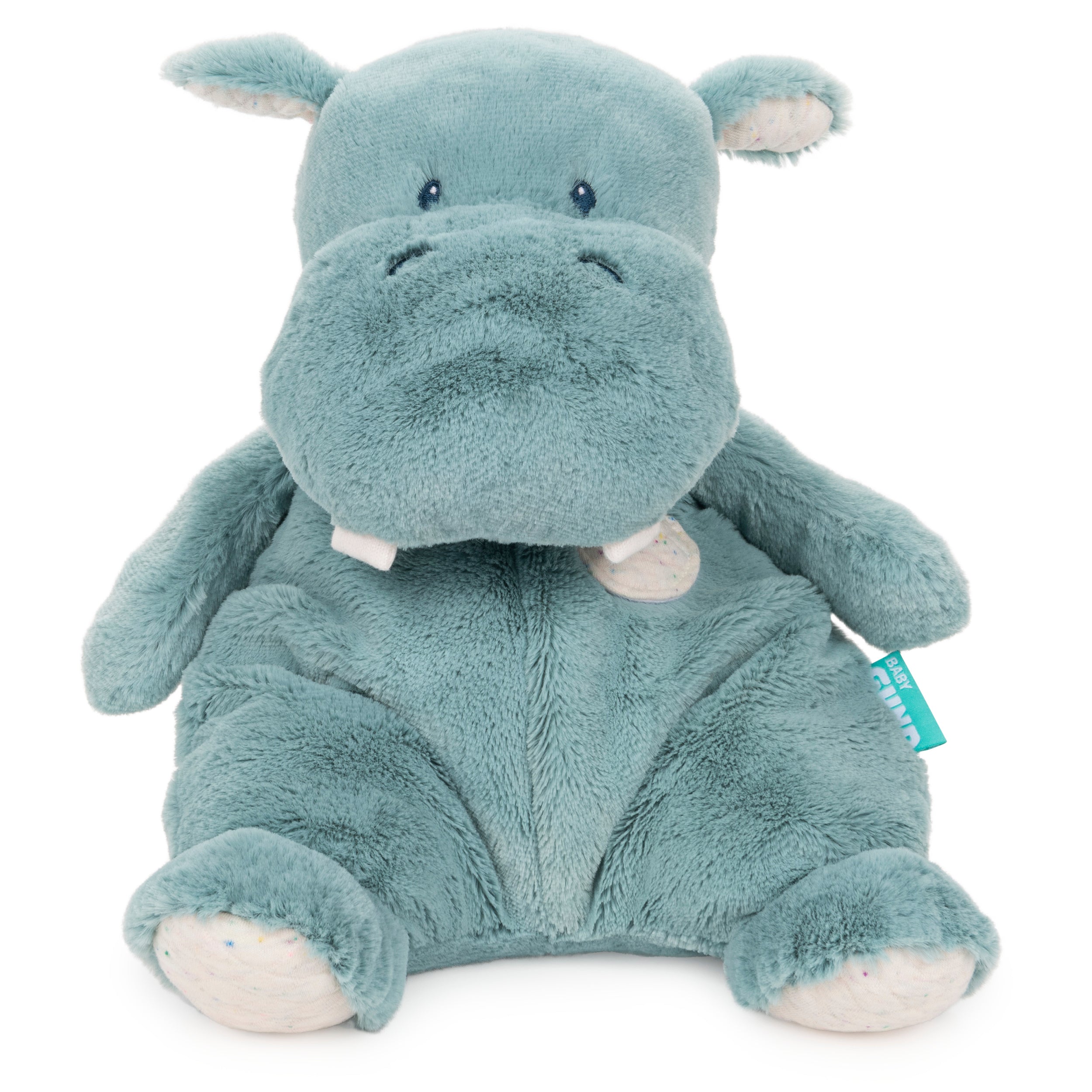 Baby GUND Oh So Snuggly Hippo Large Plush Stuffed Animal for Babies and Infants, Teal, 12.5”