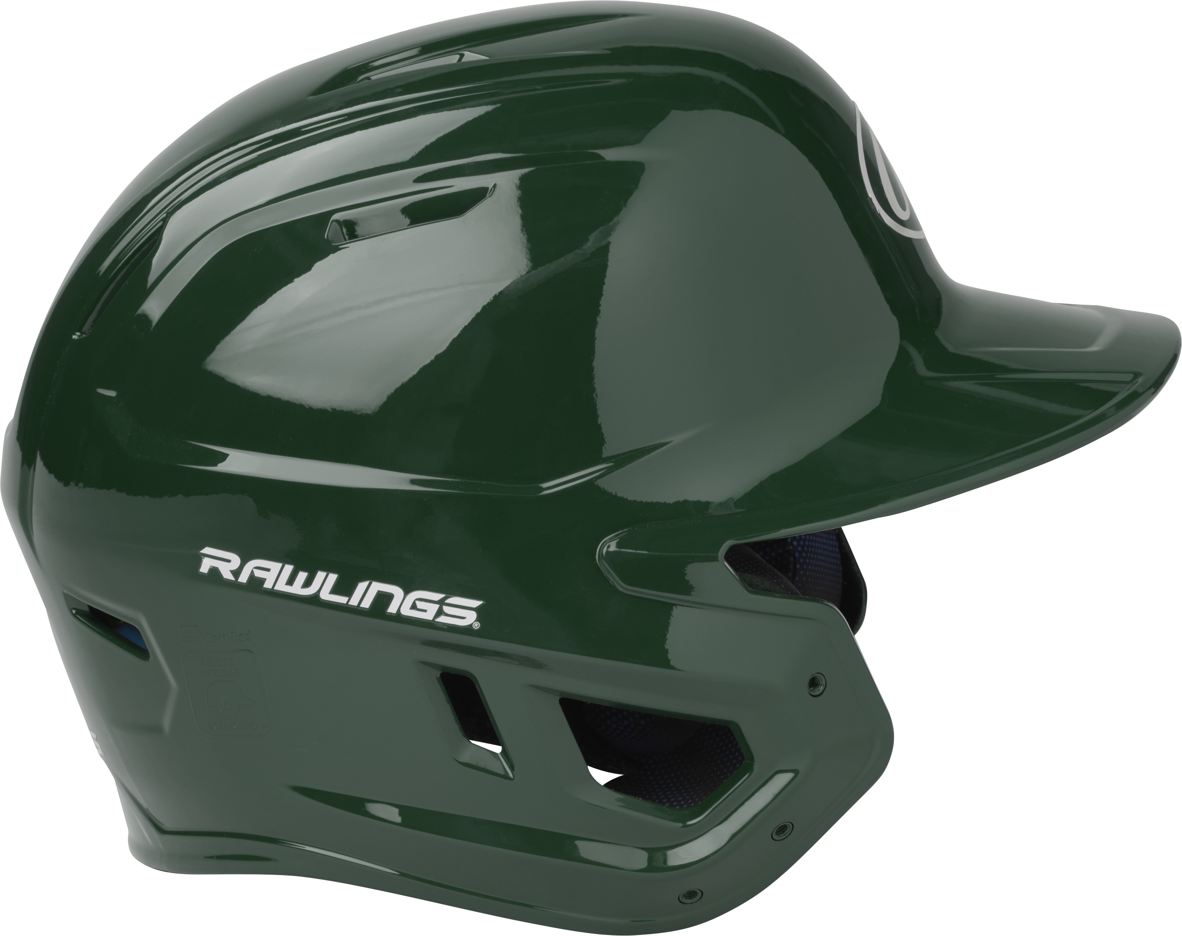 Rawlings Mach Gloss Junior Baseball Helmet - Dark Green