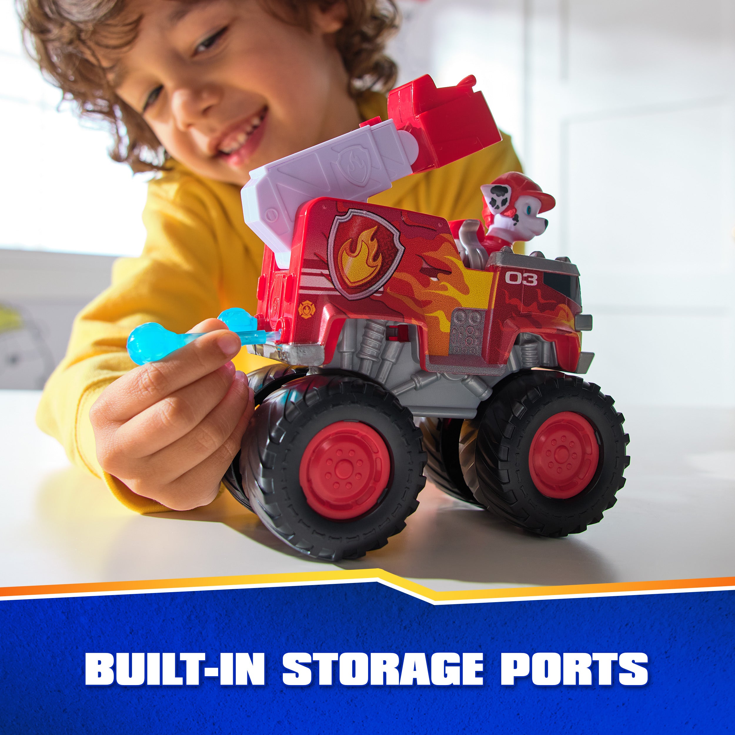 PAW Patrol: Rescue Wheels Marshall’s Firetruck, Toy Truck with Projectile Launcher and Collectible Action Figure, Kids Toys for Boys & Girls Ages 3+