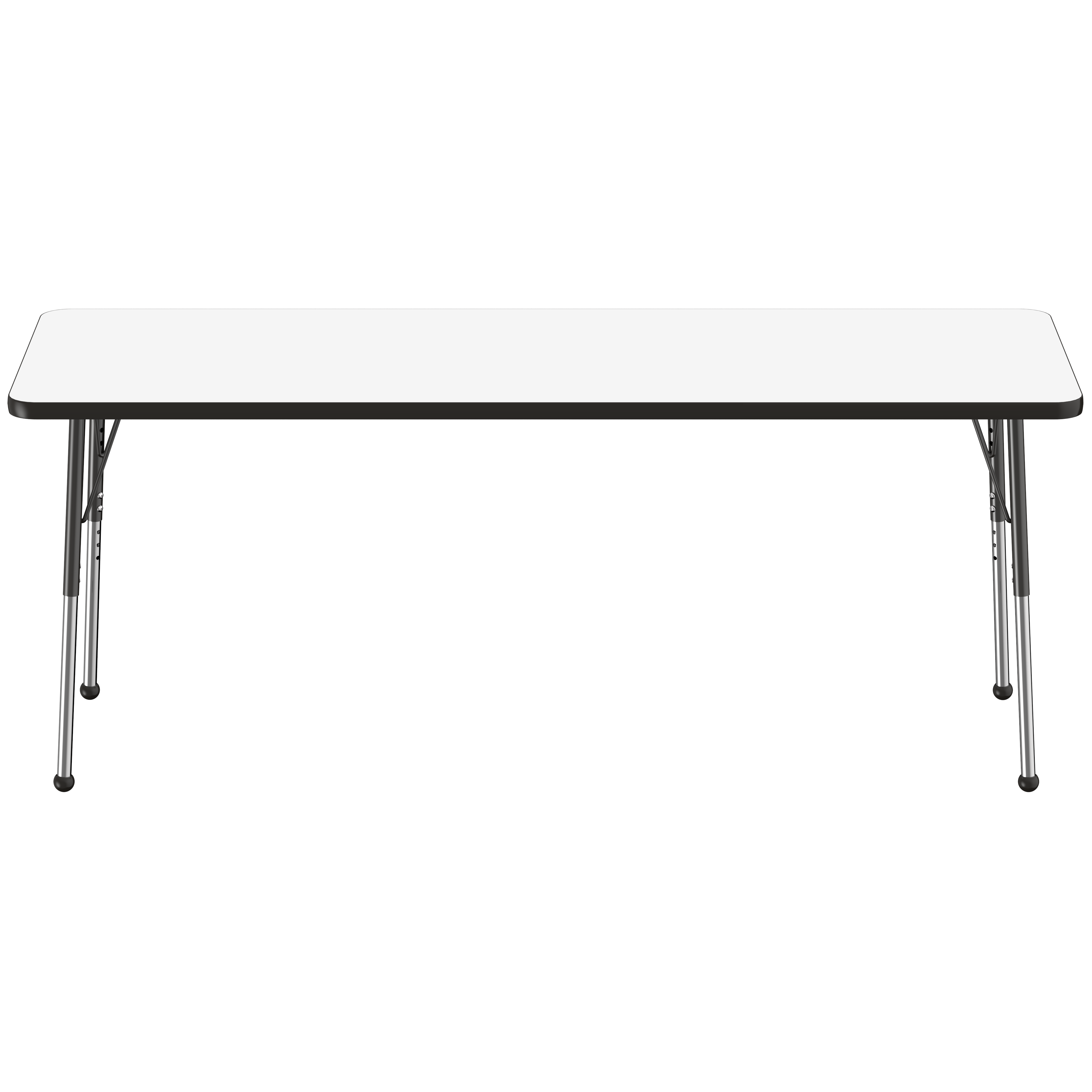 24" x 72" Rectangle Dry-Erase Activity Table with Adjustable Standard Ball Glide Legs - Whiteboard/Black